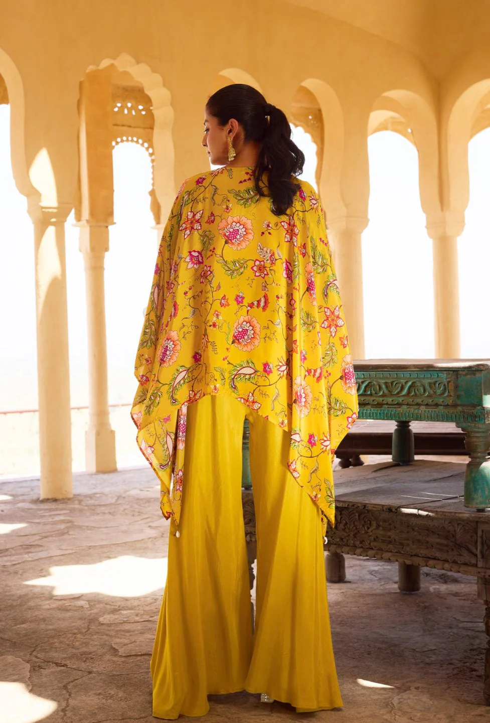 Aster Sunflower full work Kaftan pant set - Image 3