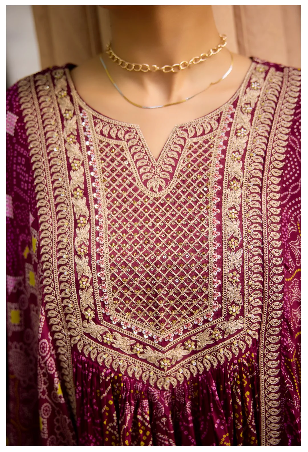 Aster Mulberry full work Kaftan pant set - Image 11