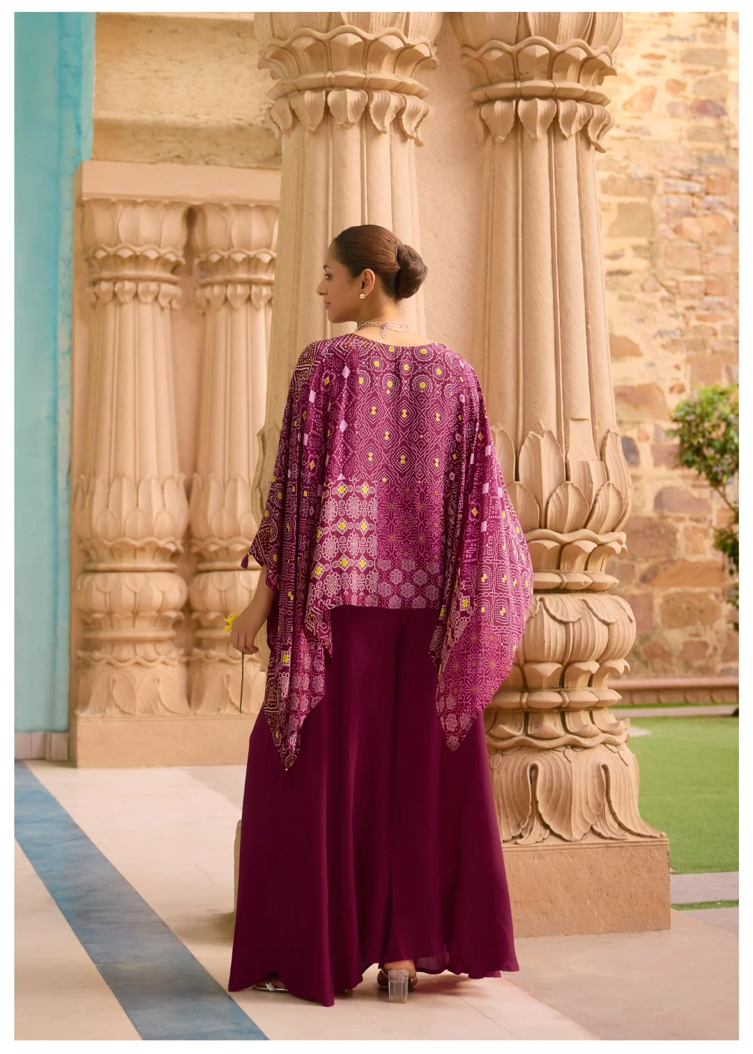 Aster Mulberry full work Kaftan pant set - Image 6