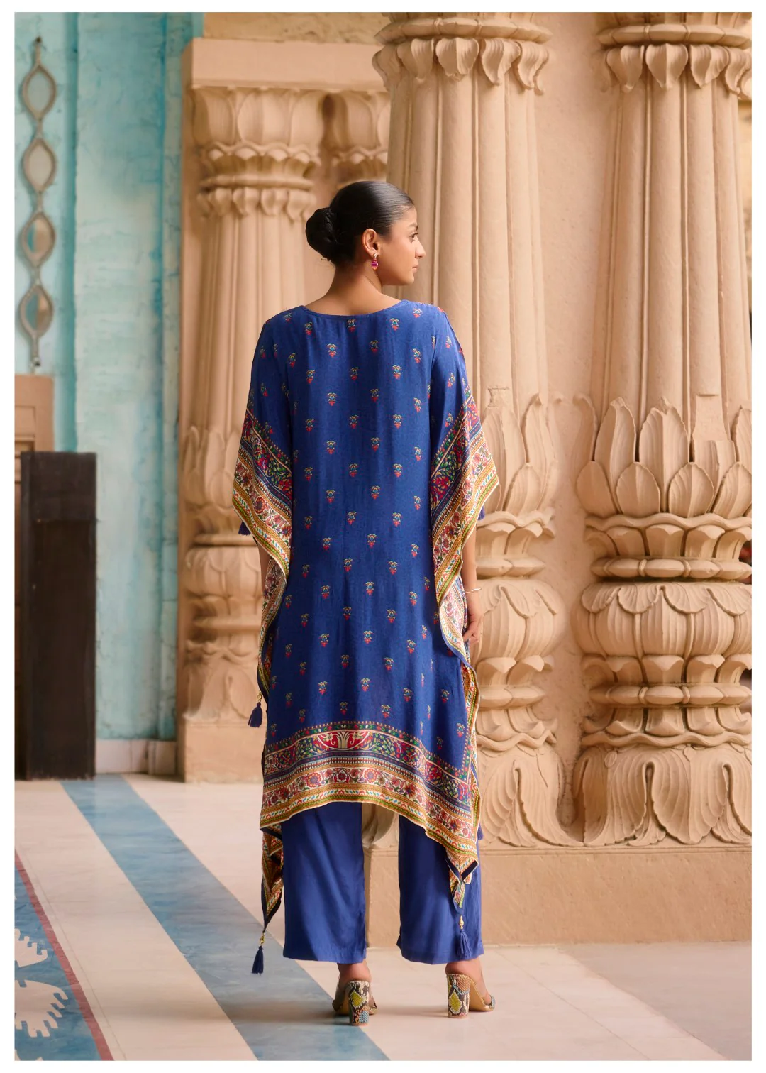 Aster Hibis Premium Full Work Kaftan Pant Set - Image 3
