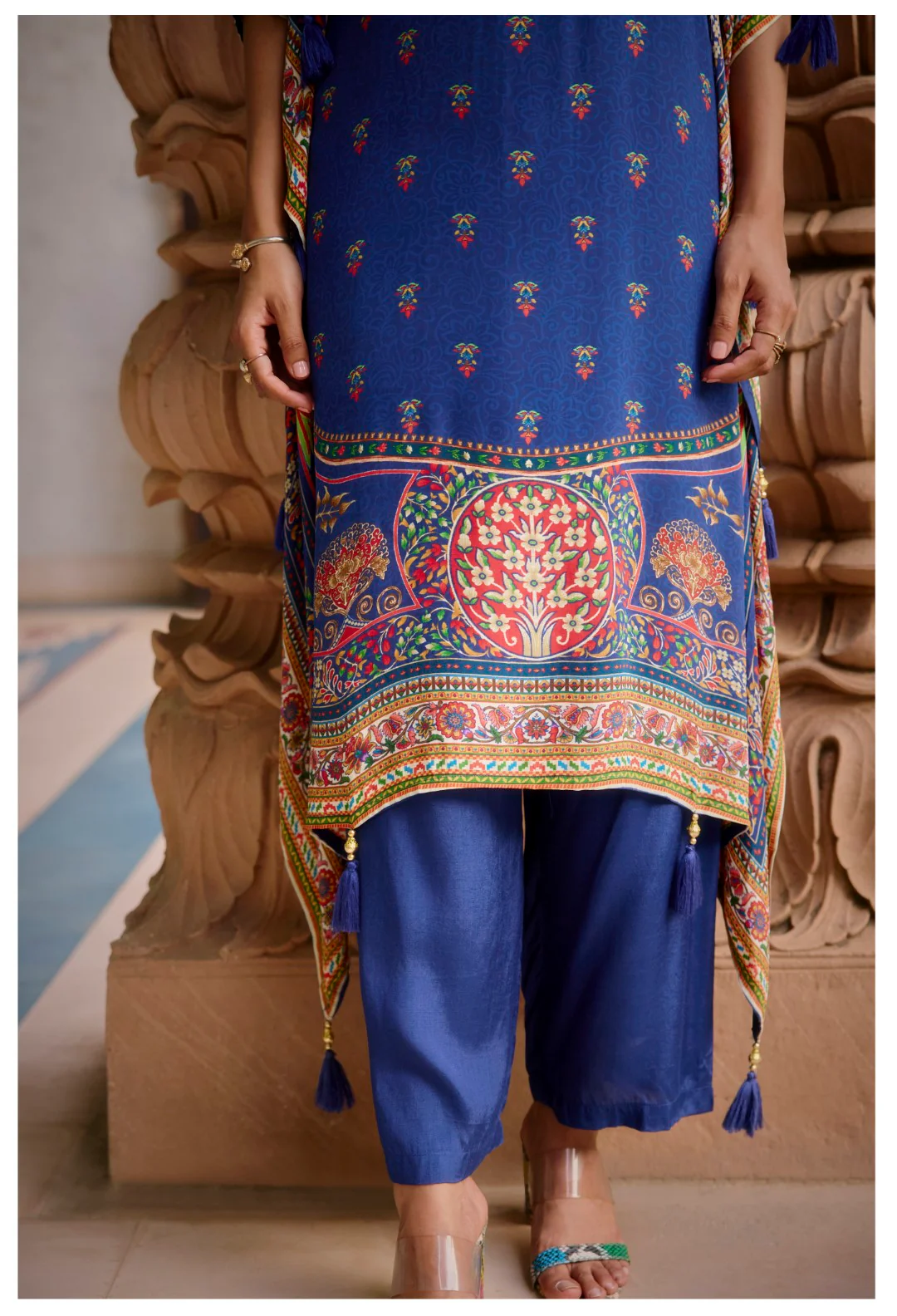Aster Hibis Premium Full Work Kaftan Pant Set - Image 8