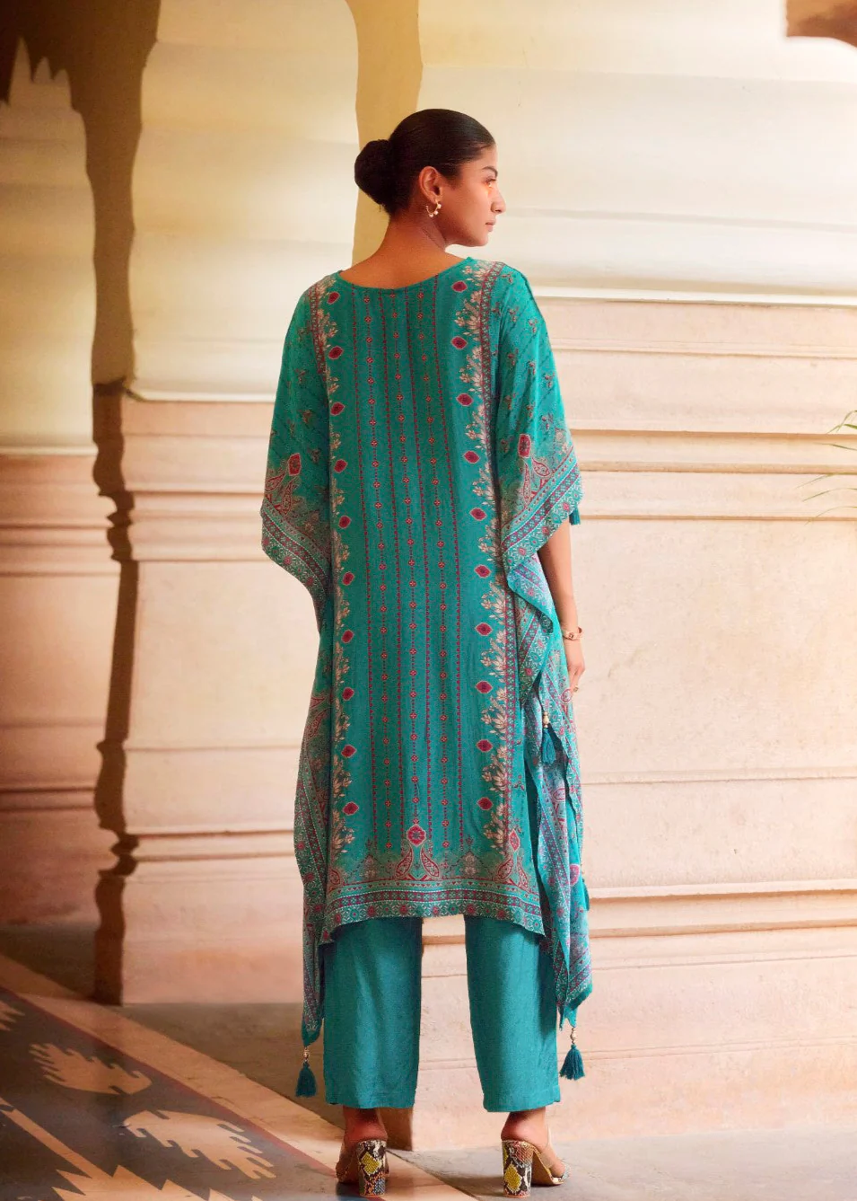 Aster tufts Premium Full Work Kaftan Pant Set - Image 3