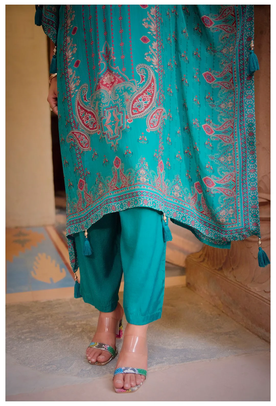 Aster tufts Premium Full Work Kaftan Pant Set - Image 7