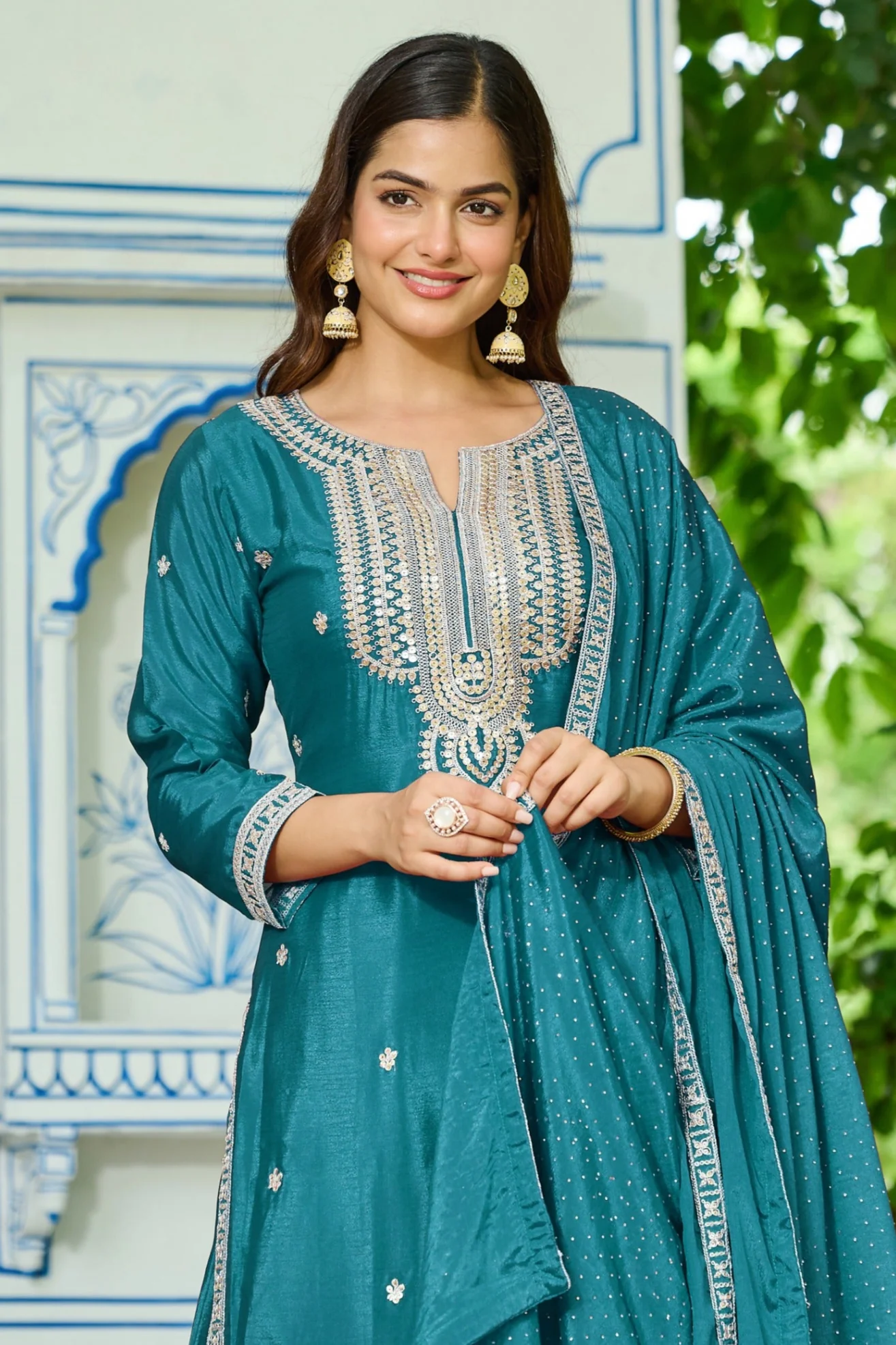 Malti peacock full work suit set - Image 2