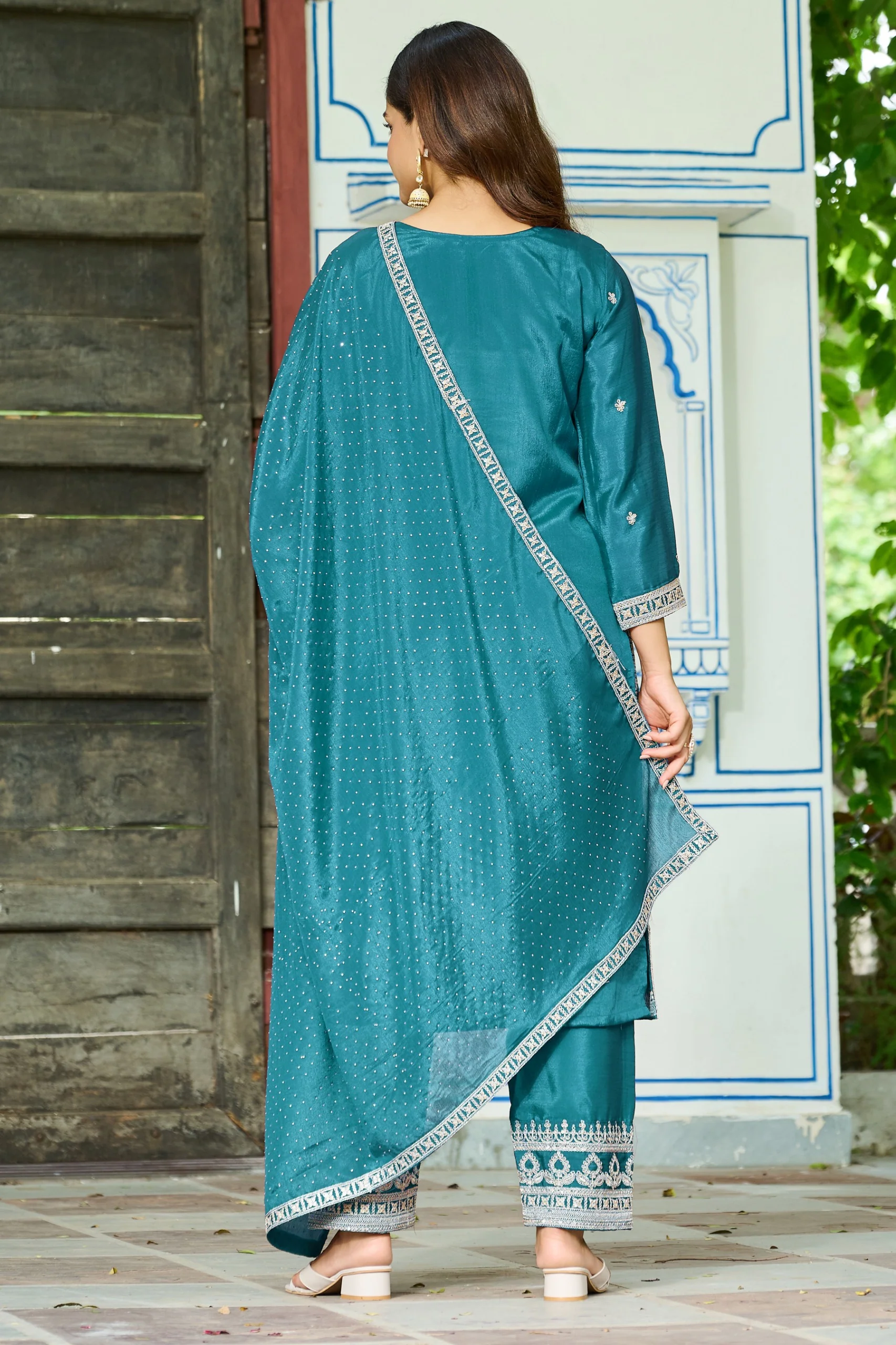 Malti peacock full work suit set - Image 3