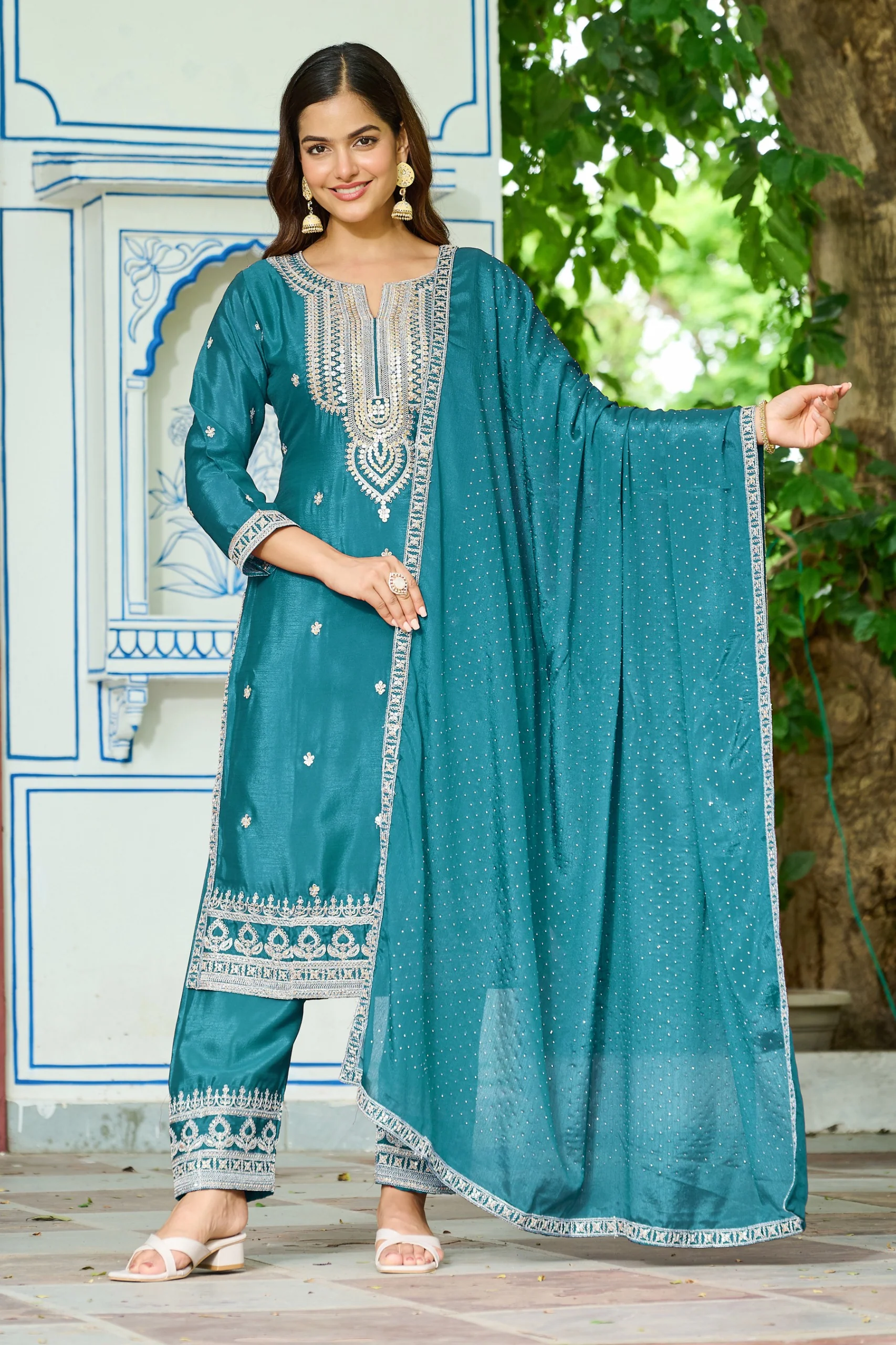 Malti peacock full work suit set - Image 4