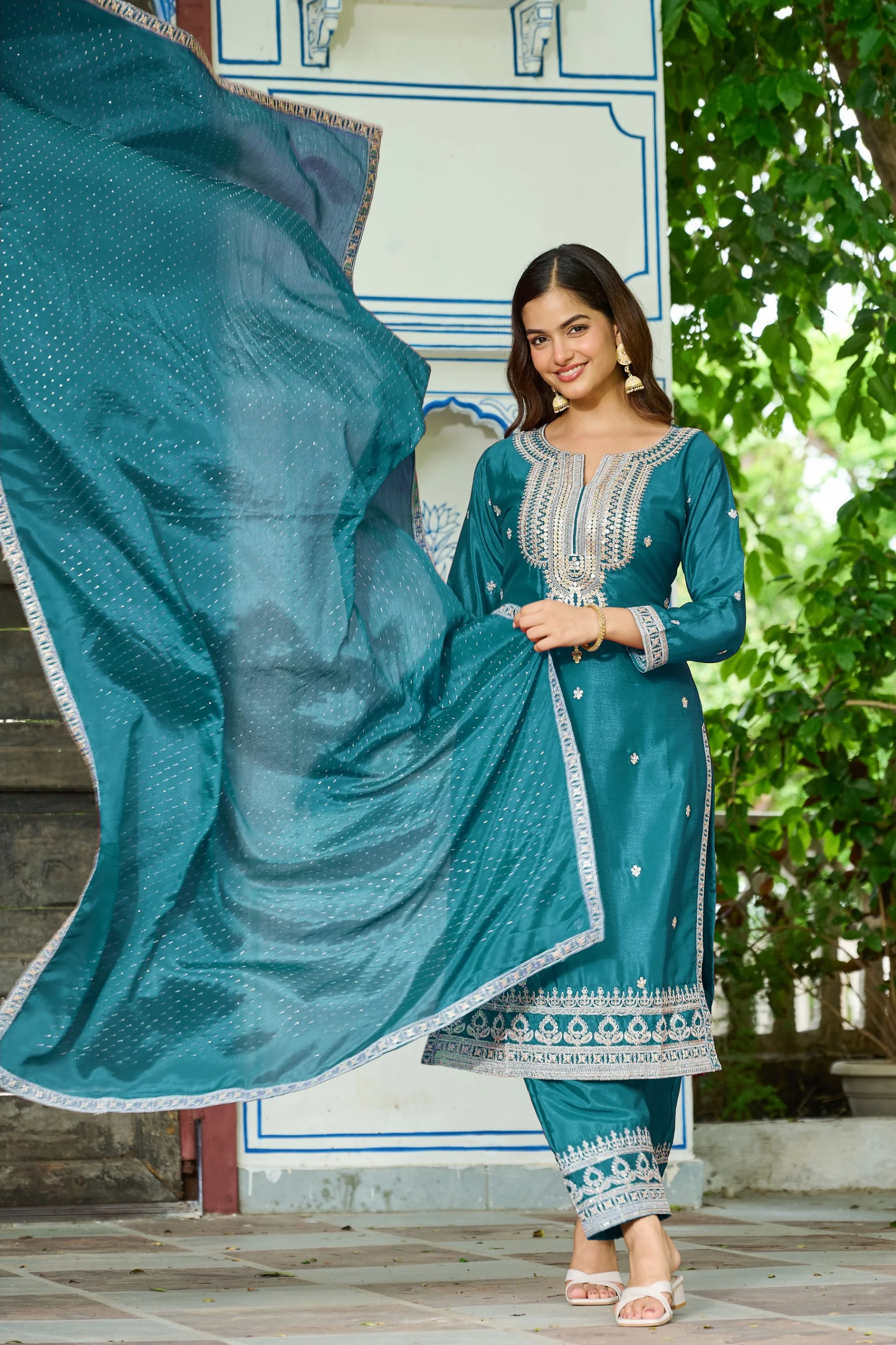Malti peacock full work suit set - Image 5