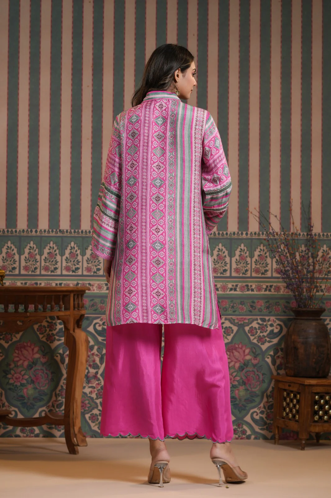 Vanitha Pink Muslin Printed Co-ord Set - Image 3