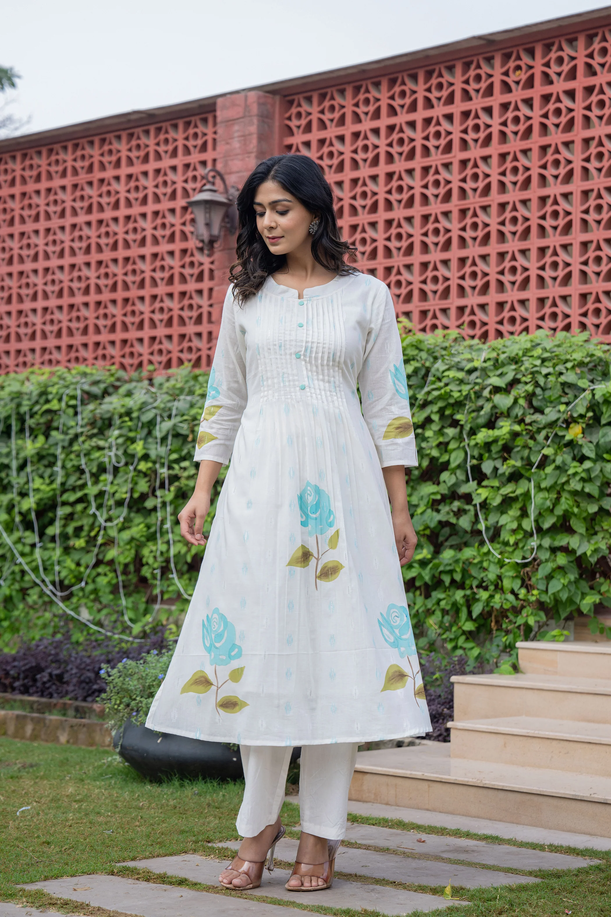 Hemal Ocean Digital Print pure cotton Mul Kurta pant Set - Image 5