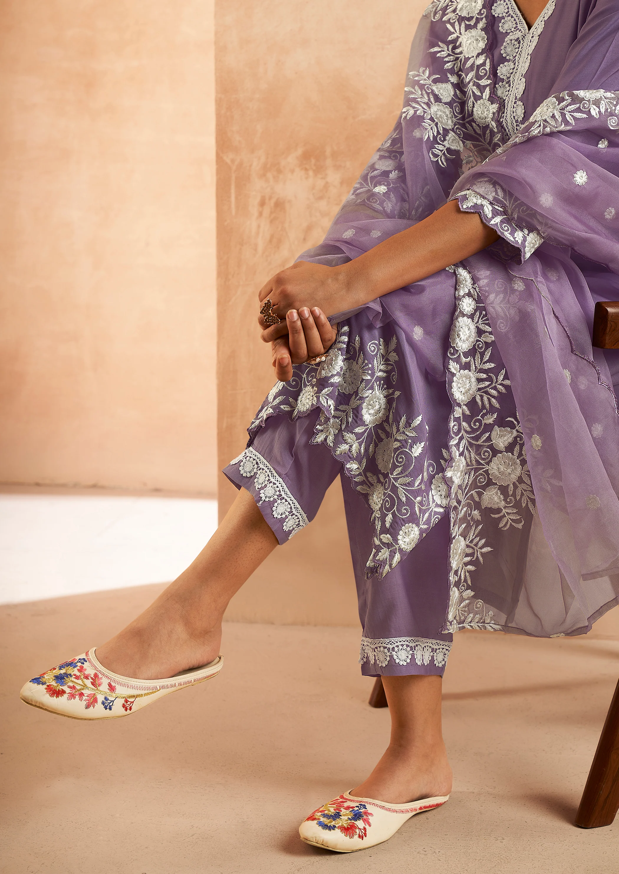 Tara Lavender Embroidered Suit Set - Image 13