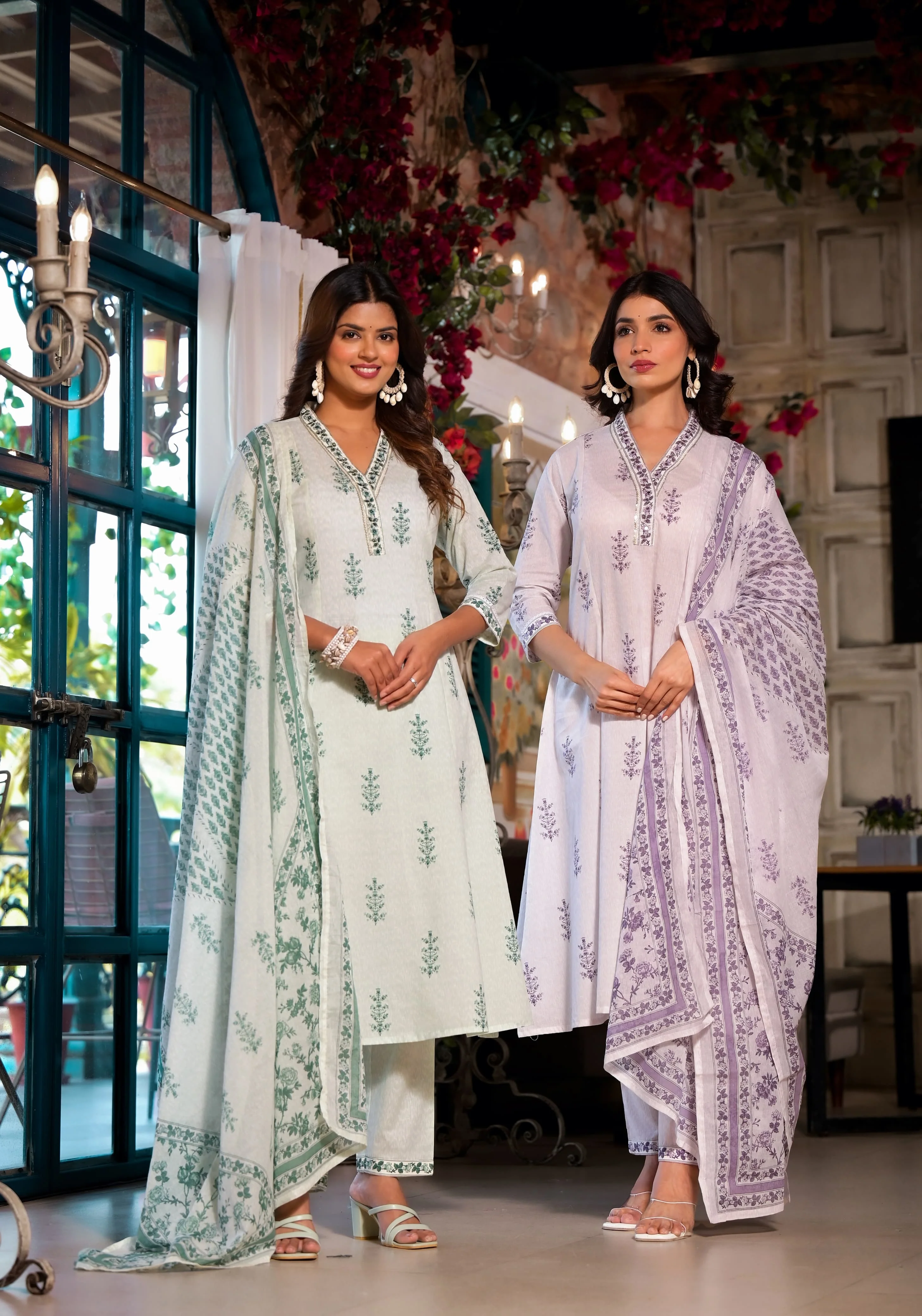 Archana Purple Pure Cotton Suit Set - Image 3