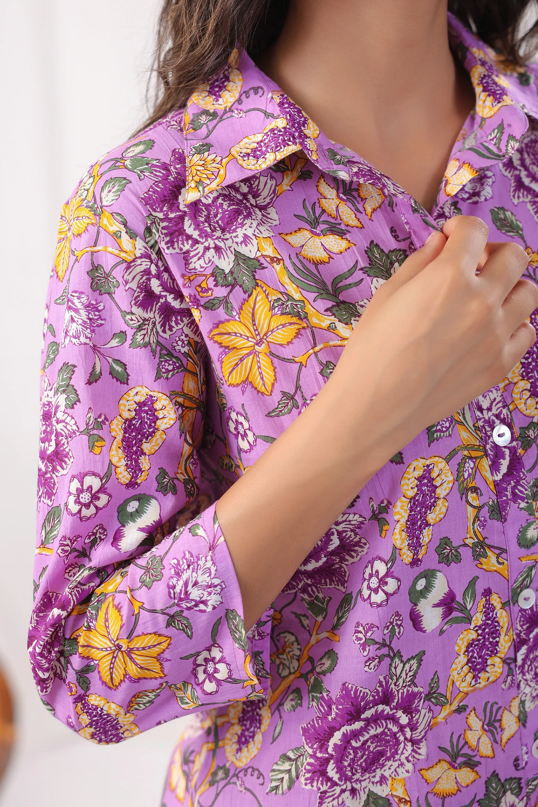 Freya Purple Cotton Co-ord Set - Image 12