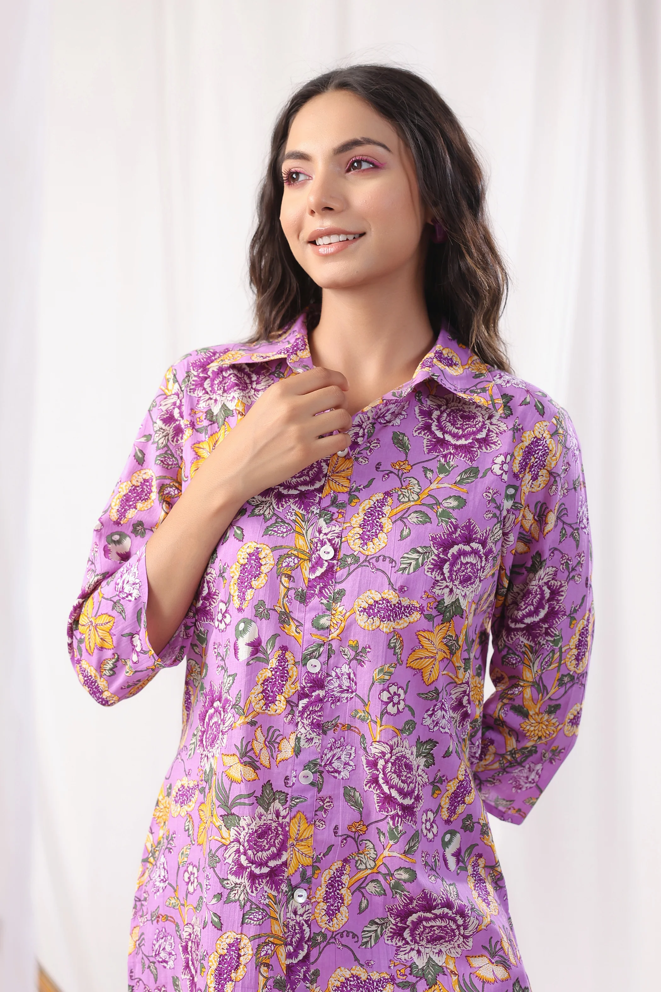 Freya Purple Cotton Co-ord Set - Image 9