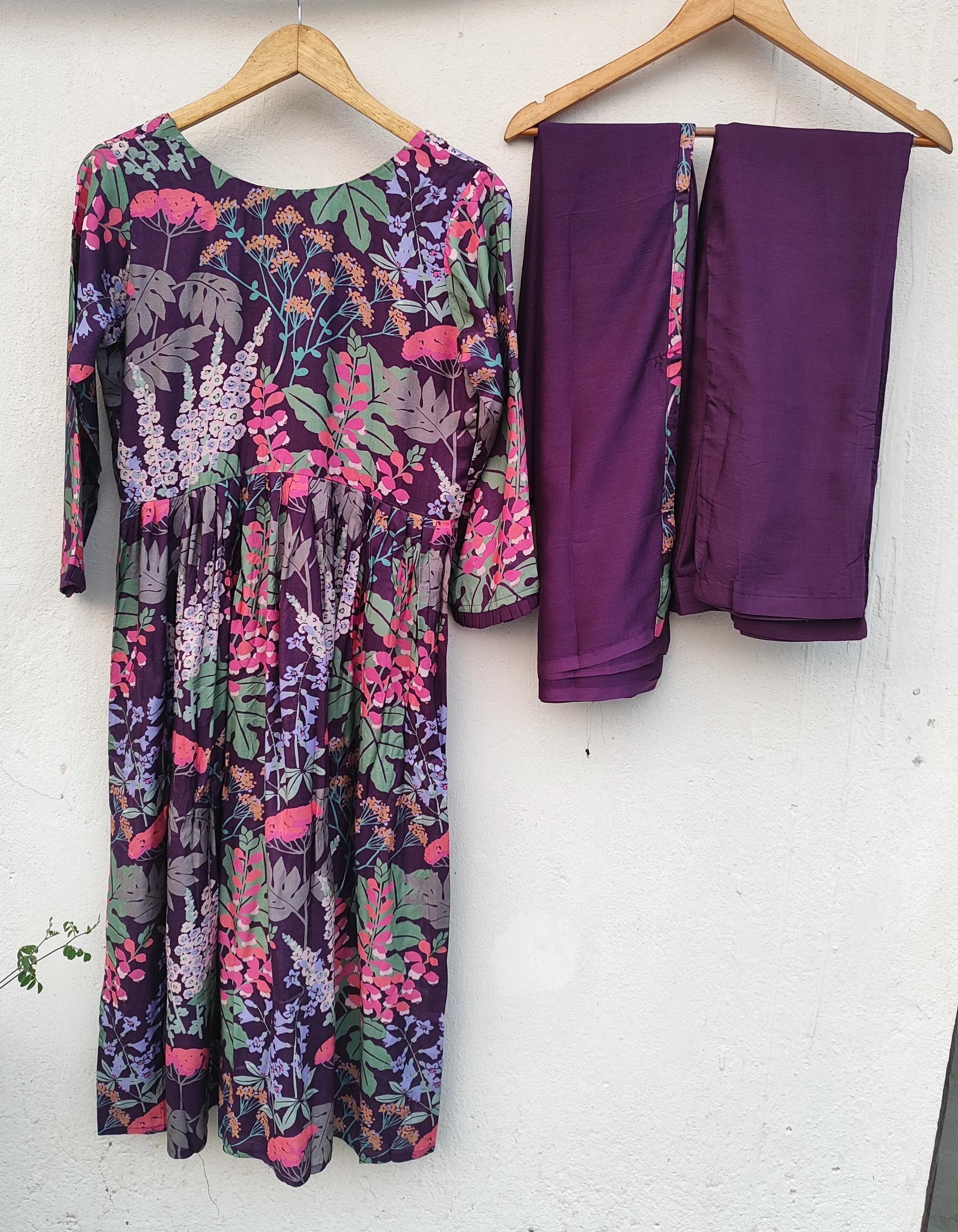 SHILPI PURPLE DIGITAL PRINT ANARKALI SUIT SET - Image 4