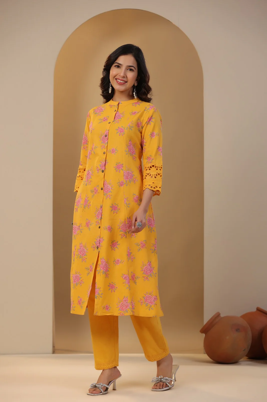 Rachna Sunshine Printed CottonKurta Pant Set - Image 7
