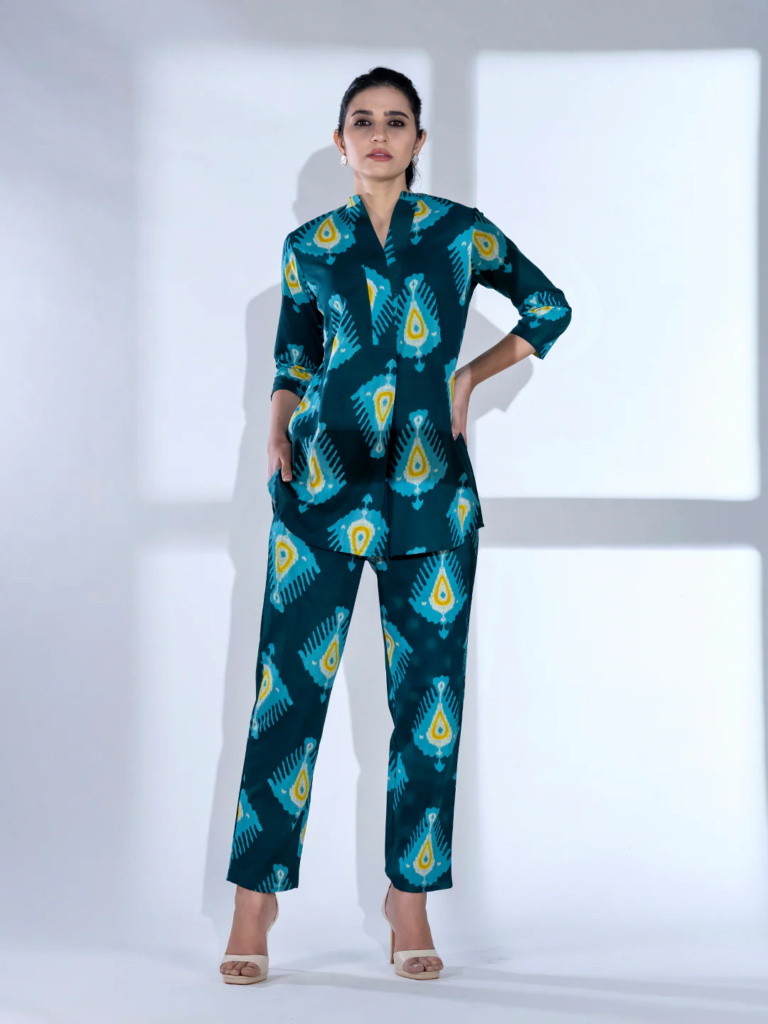 Tripti Azure Printed  Cotton Co-ord Set - Image 4