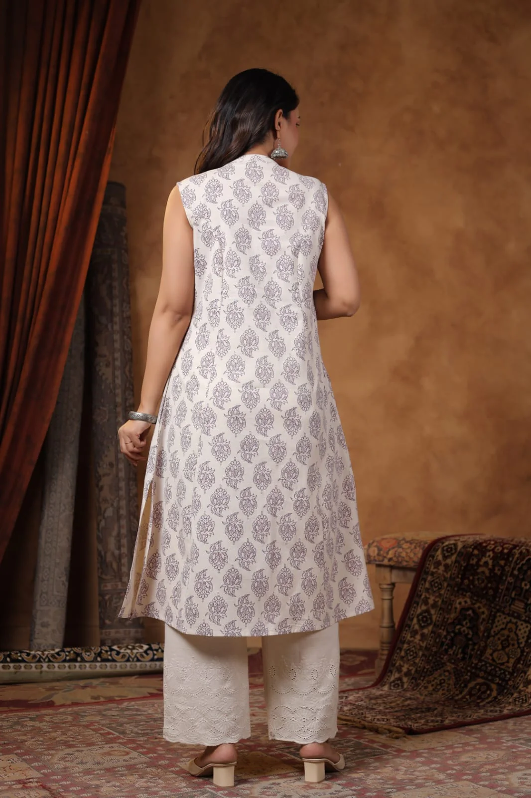 RAMBHA ORCHID COTTON KURTA PANT SET - Image 7