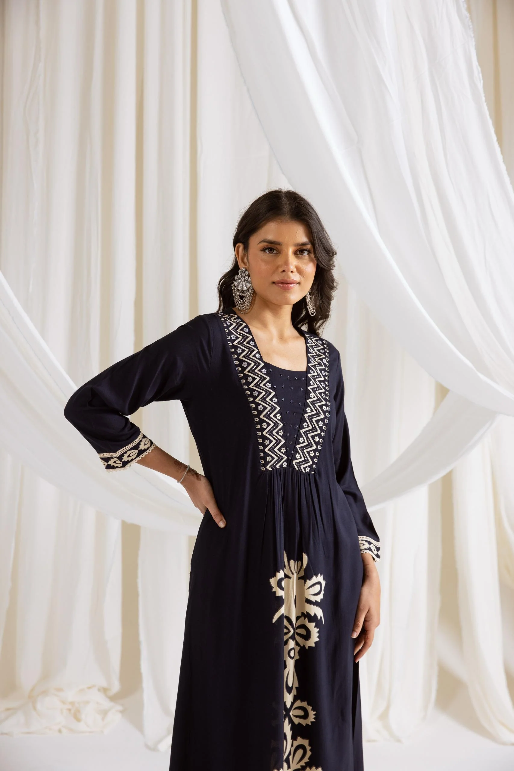 Rasna Azure Kurta Pant Set - Image 9