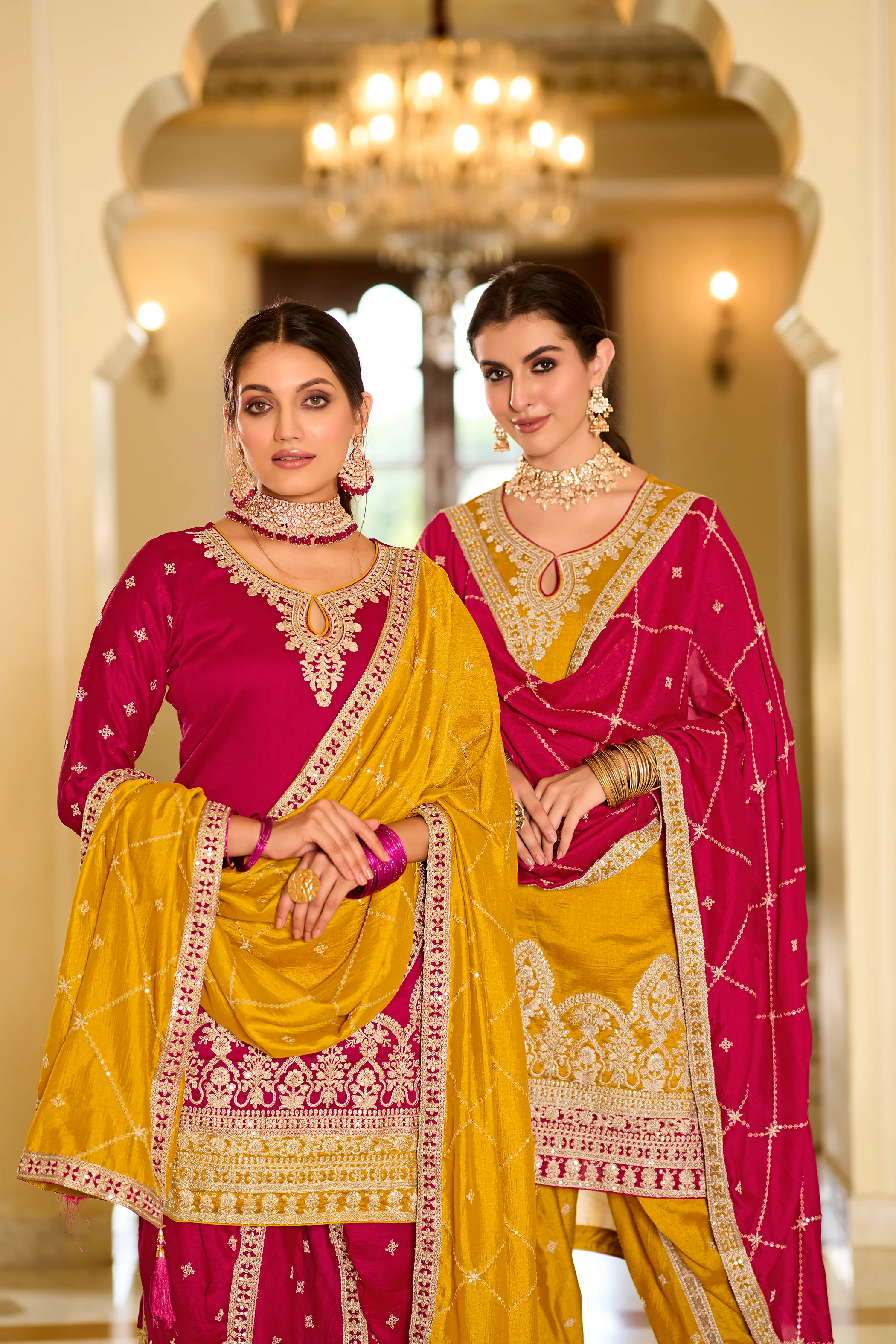 Saheli Crimson Full Heavy Work Premium Suit Set - Image 2