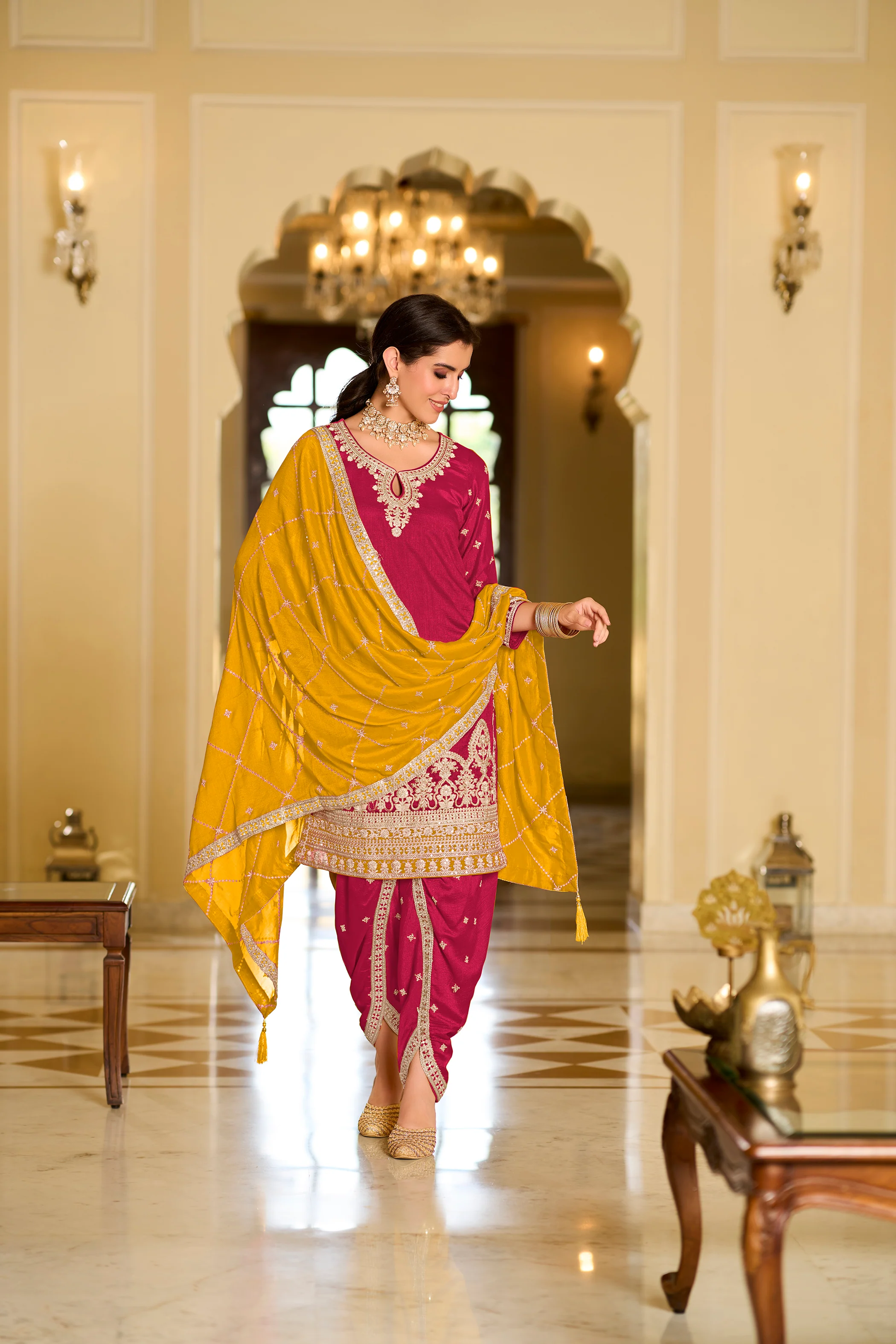 Saheli Crimson Full Heavy Work Premium Suit Set - Image 3
