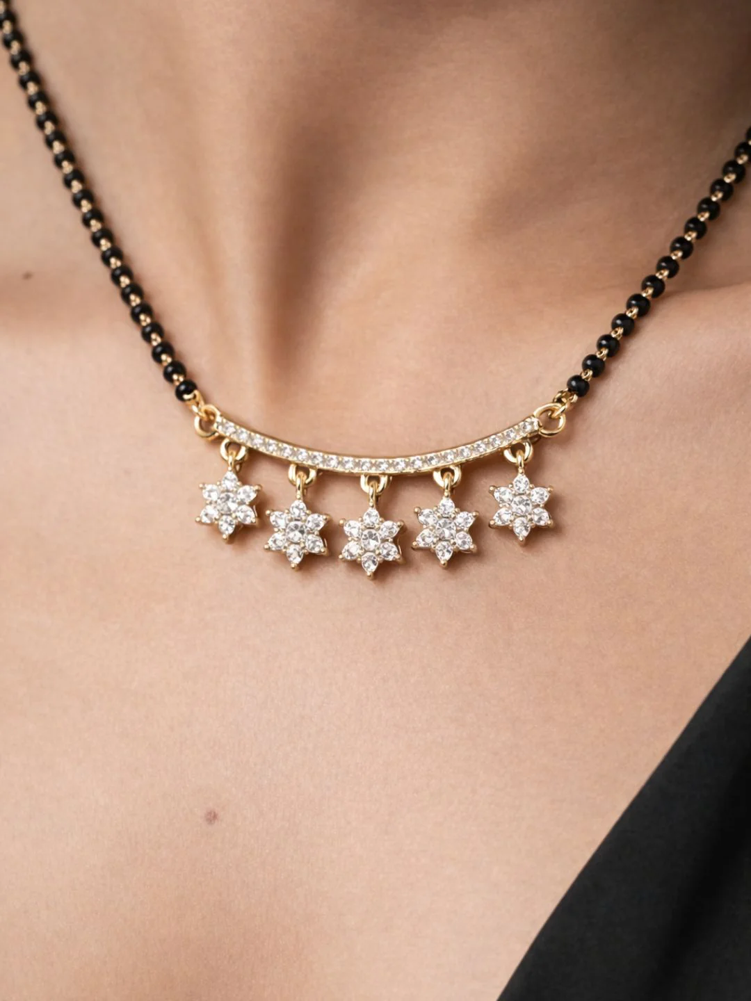 Rivaaz diamond Mangalsutra with earings set - Image 3
