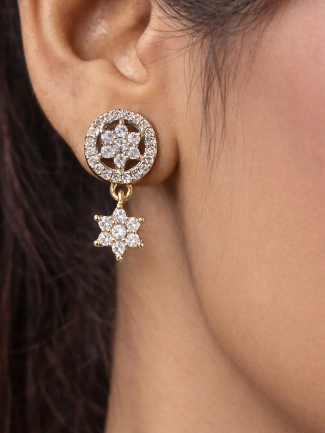 Rivaaz diamond Mangalsutra with earings set - Image 4