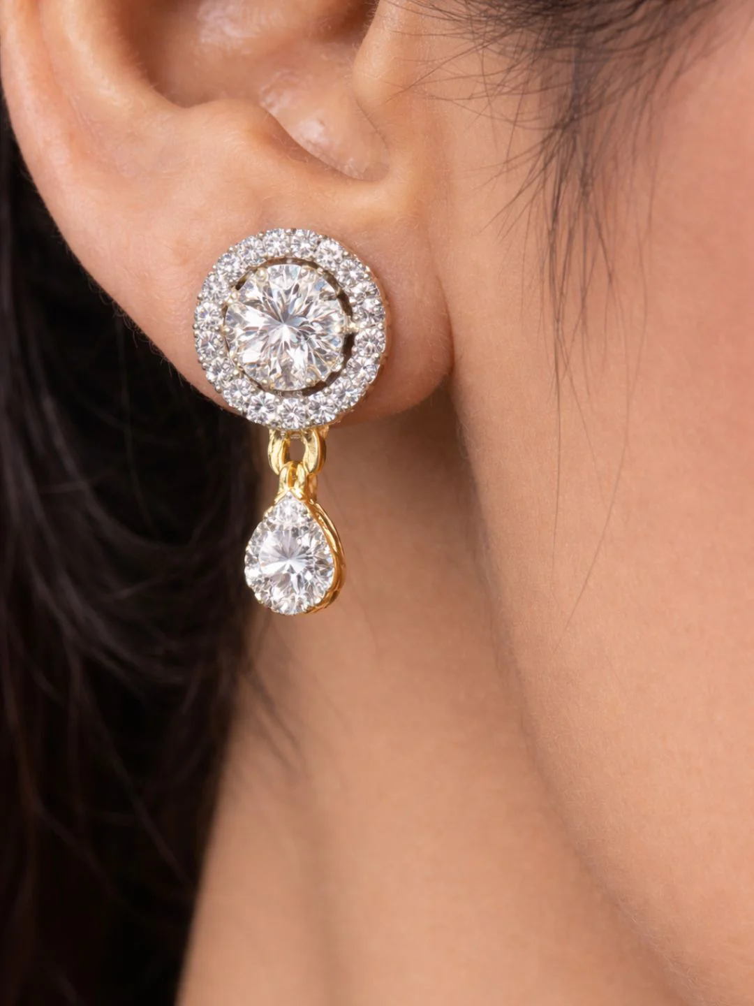 Rivaaz diamond Mangalsutra with earings set - Image 4