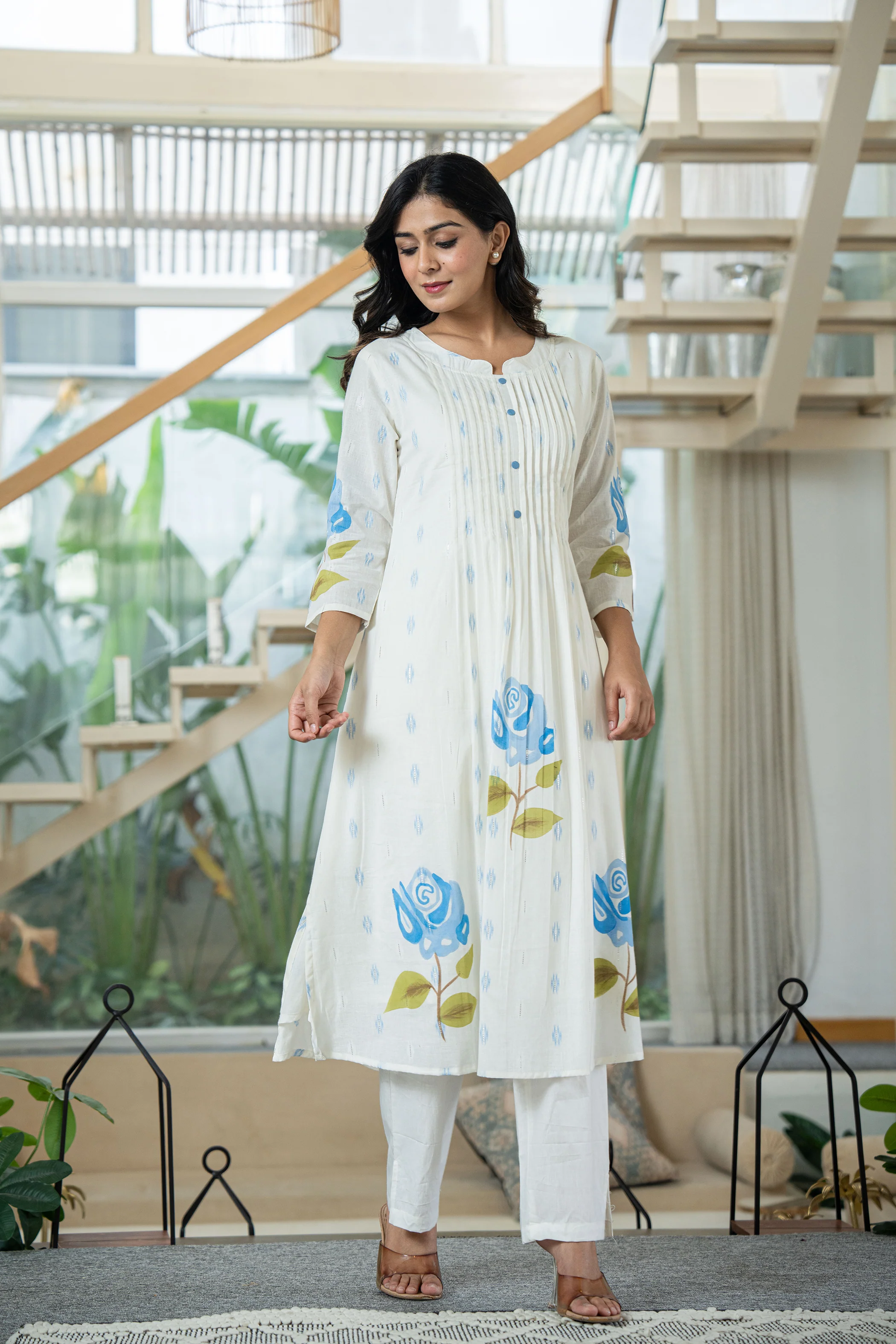 Hemal arctic Digital Printed Pure Mul Cotton Kurta Pant Set - Image 12