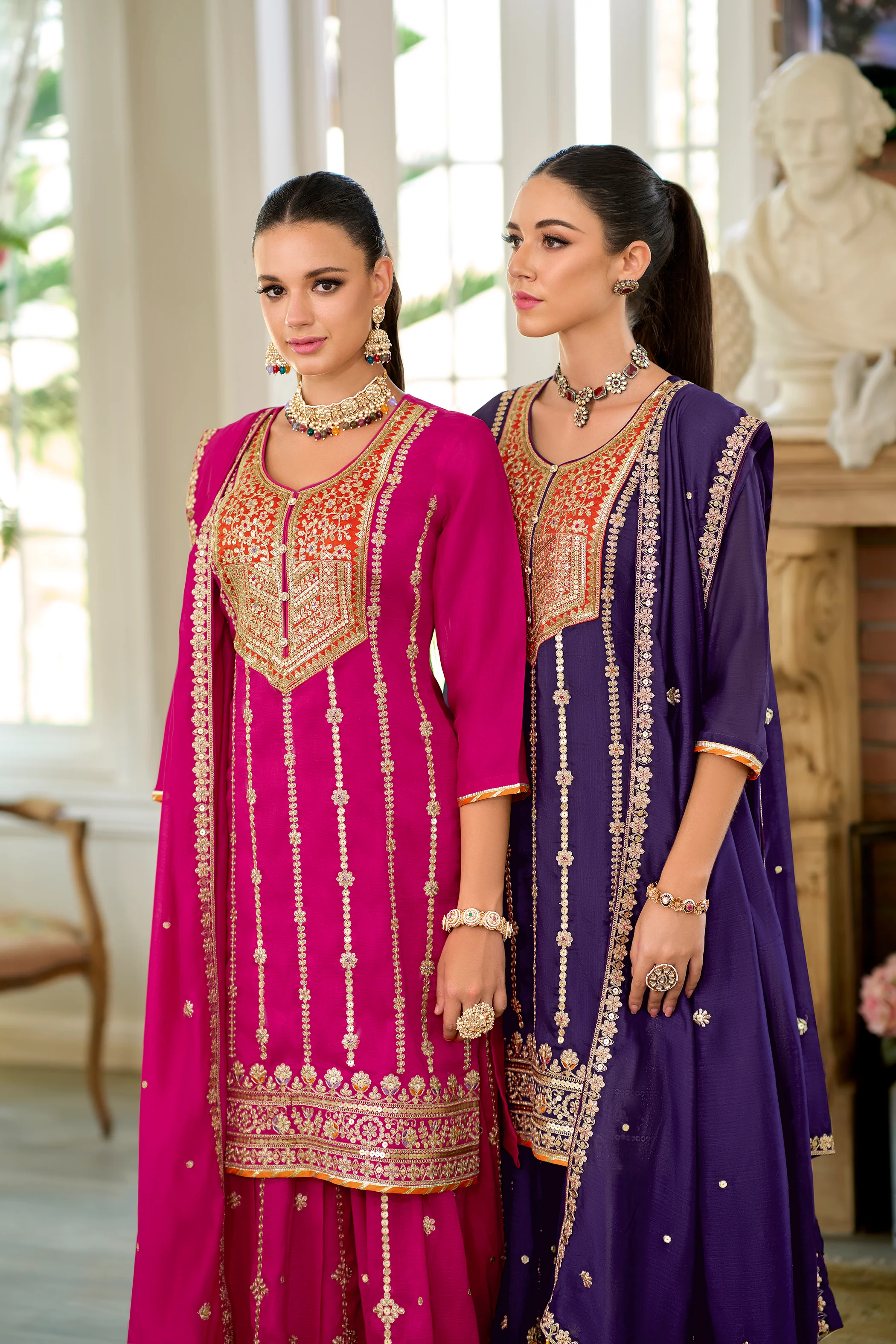 Shahi Rose Full Work Sharara Set - Image 4