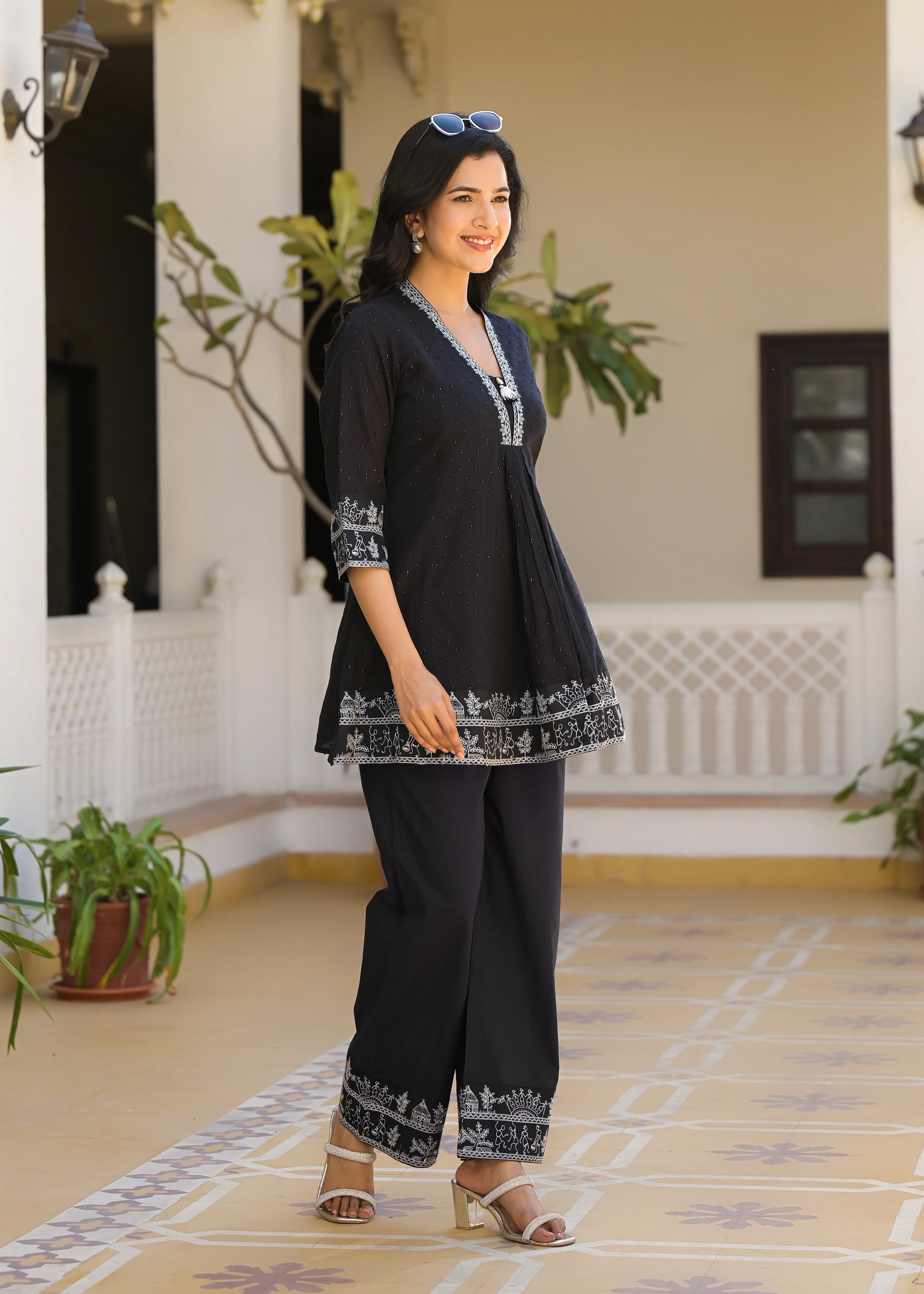 Sakshi Jet Embroidered Cotton Co-ord Set - Image 3