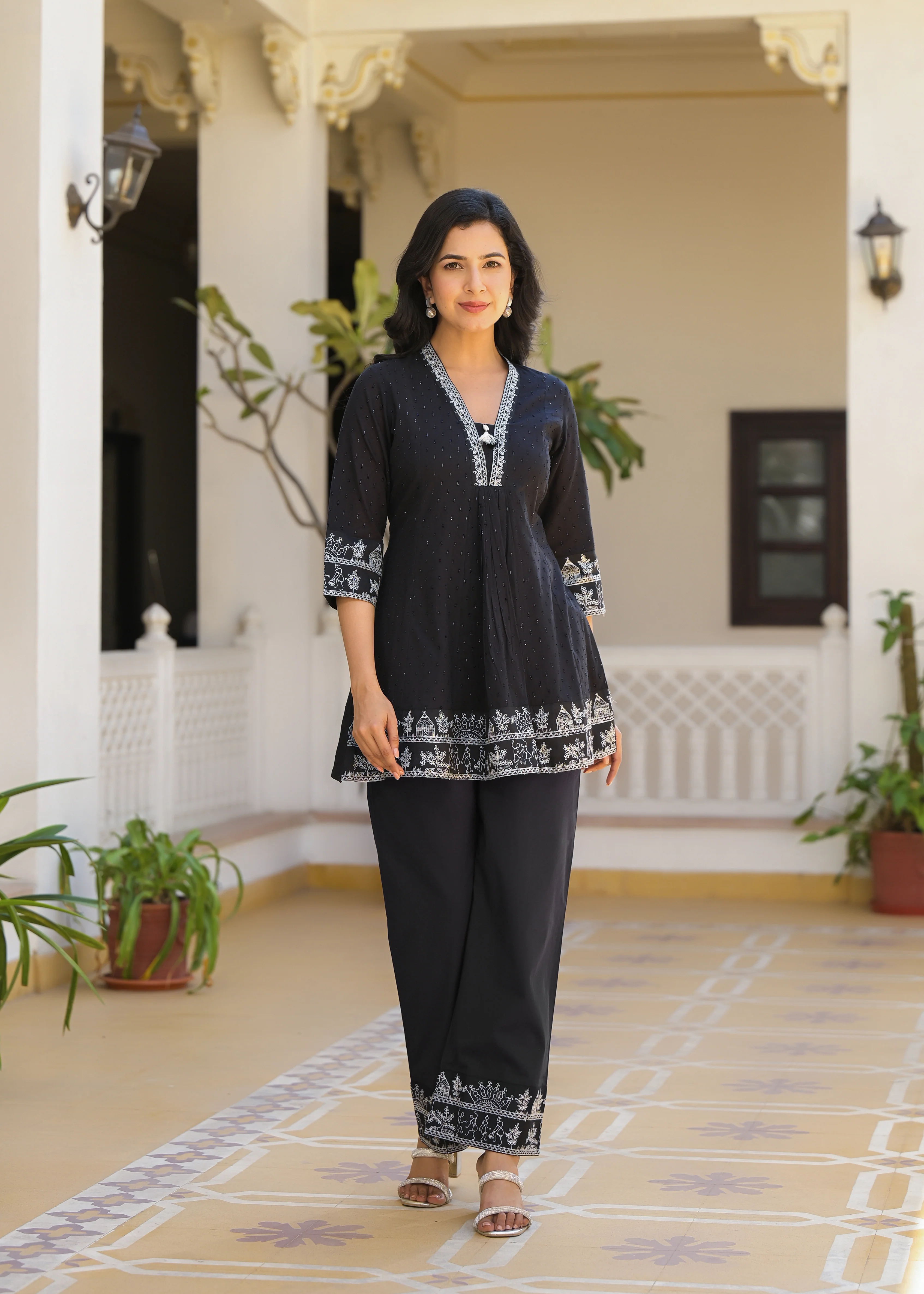 Sakshi Jet Embroidered Cotton Co-ord Set - Image 4