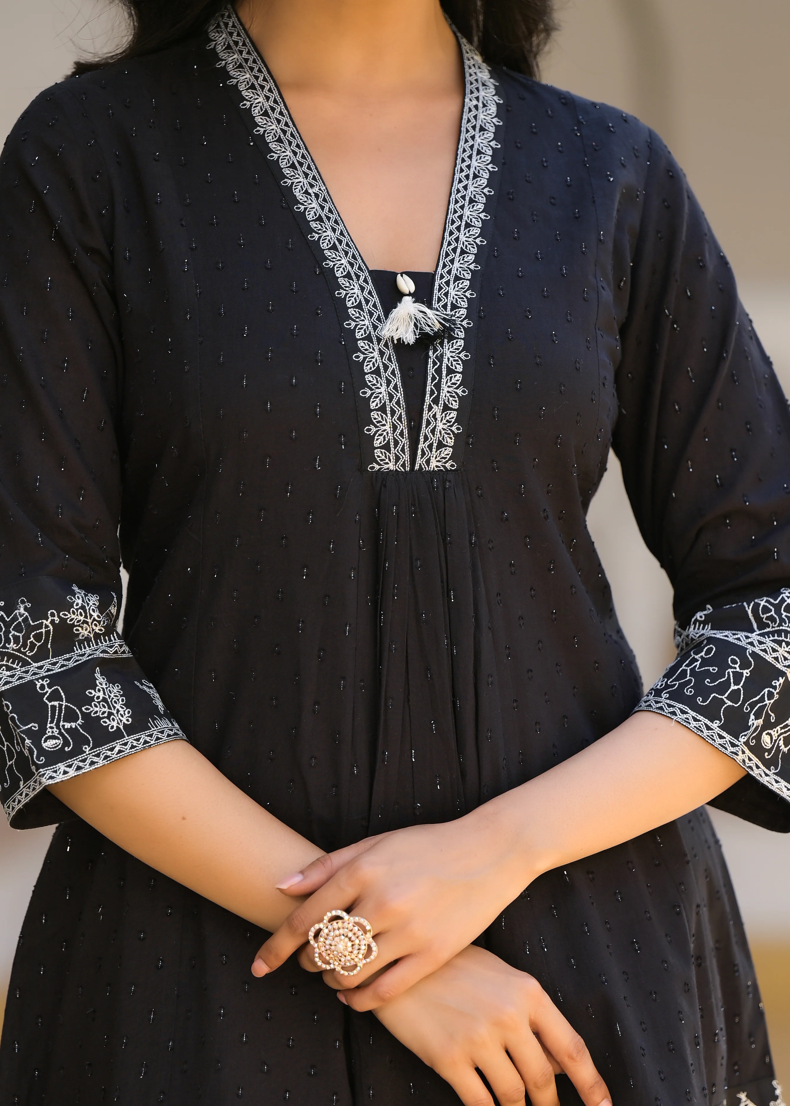 Sakshi Jet Embroidered Cotton Co-ord Set - Image 5