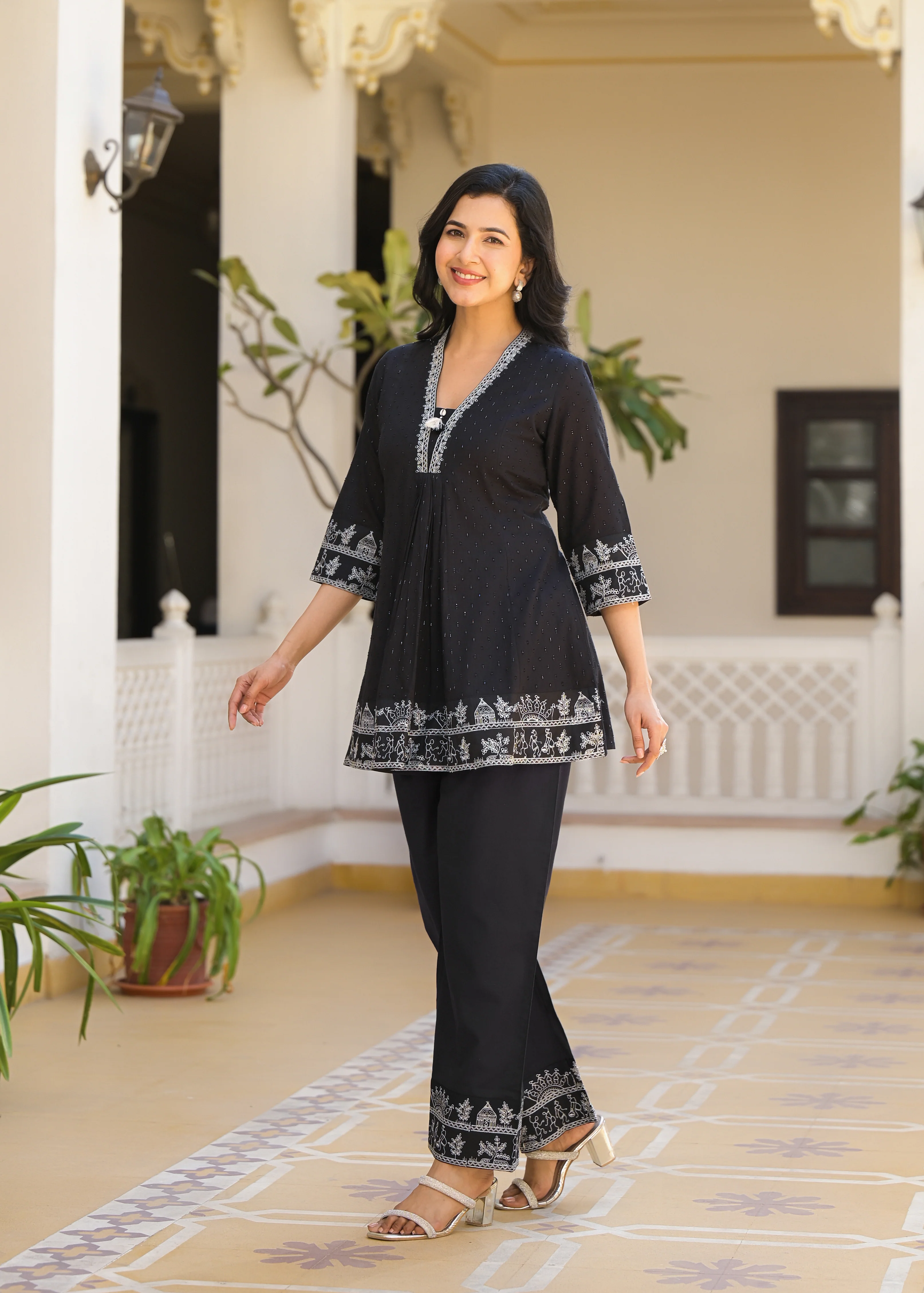 Sakshi Jet Embroidered Cotton Co-ord Set - Image 6