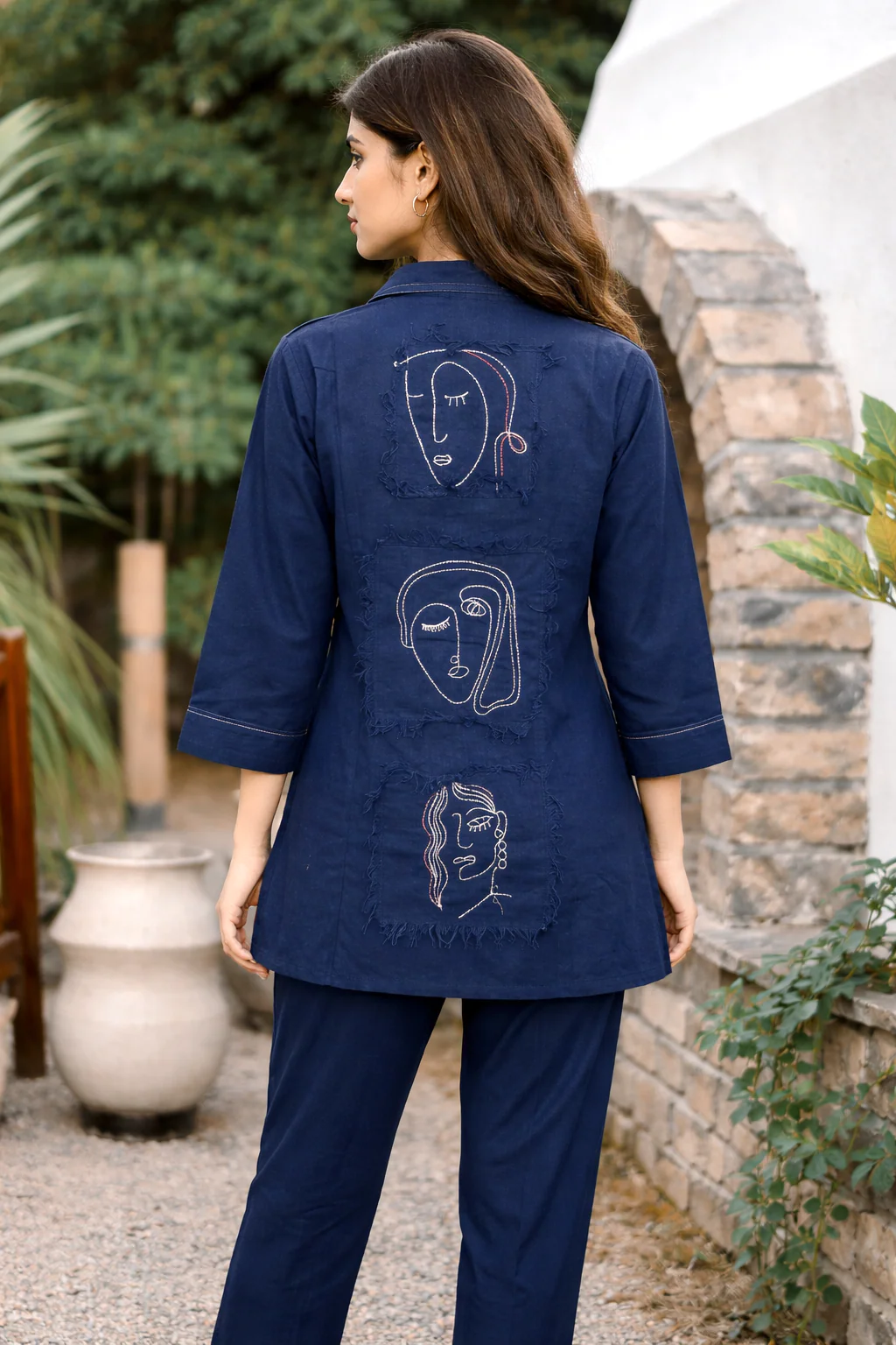 Midushi Azure embroidery Cotton co-ord set - Image 3
