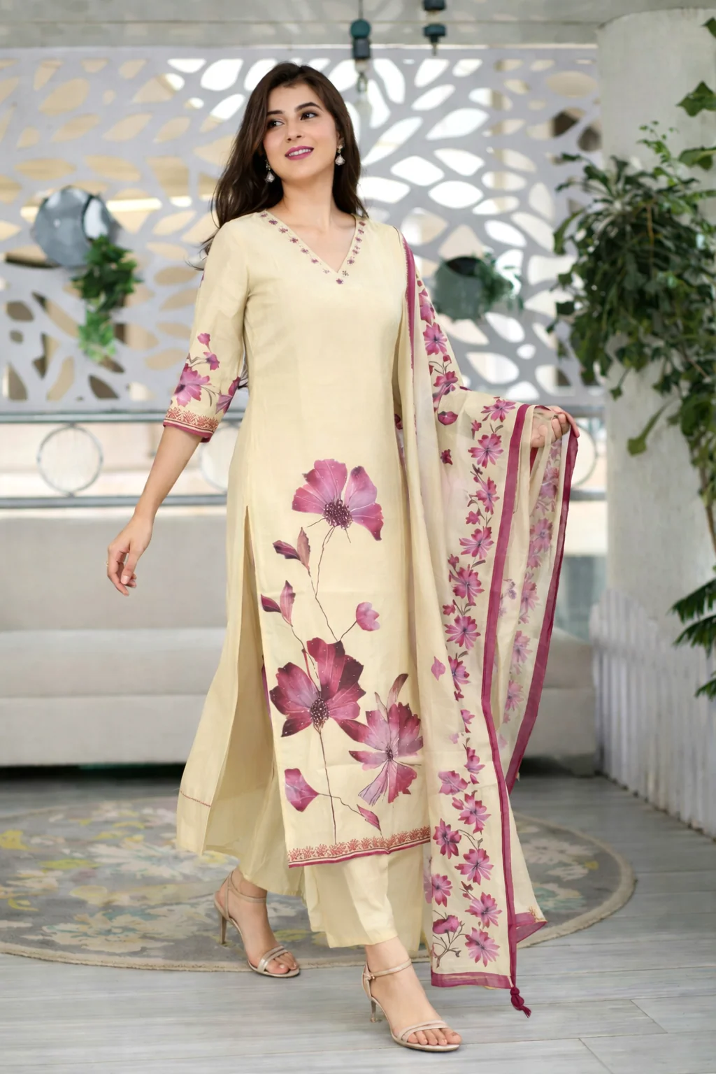 Ritu Pearl Printed Work Suit Set - Image 4