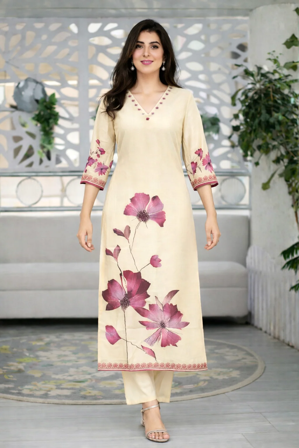 Ritu Pearl Printed Work Suit Set - Image 5