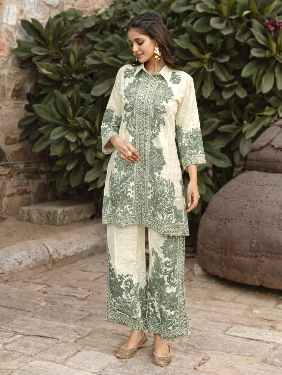 Reet Olive Printed Co-ord Set - Image 5