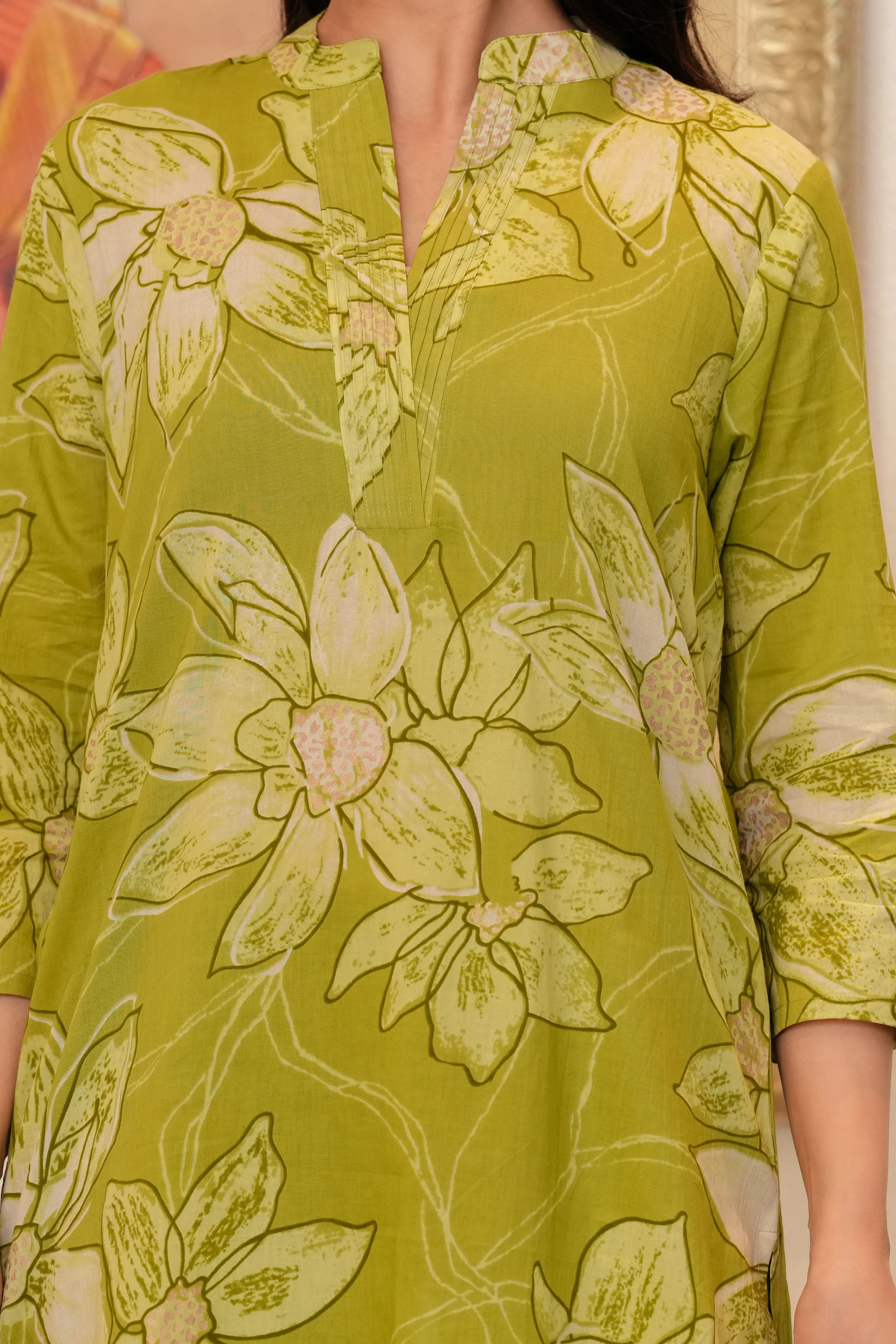 Maurya Shamrock Cotton Kurta Pant Set - Image 4