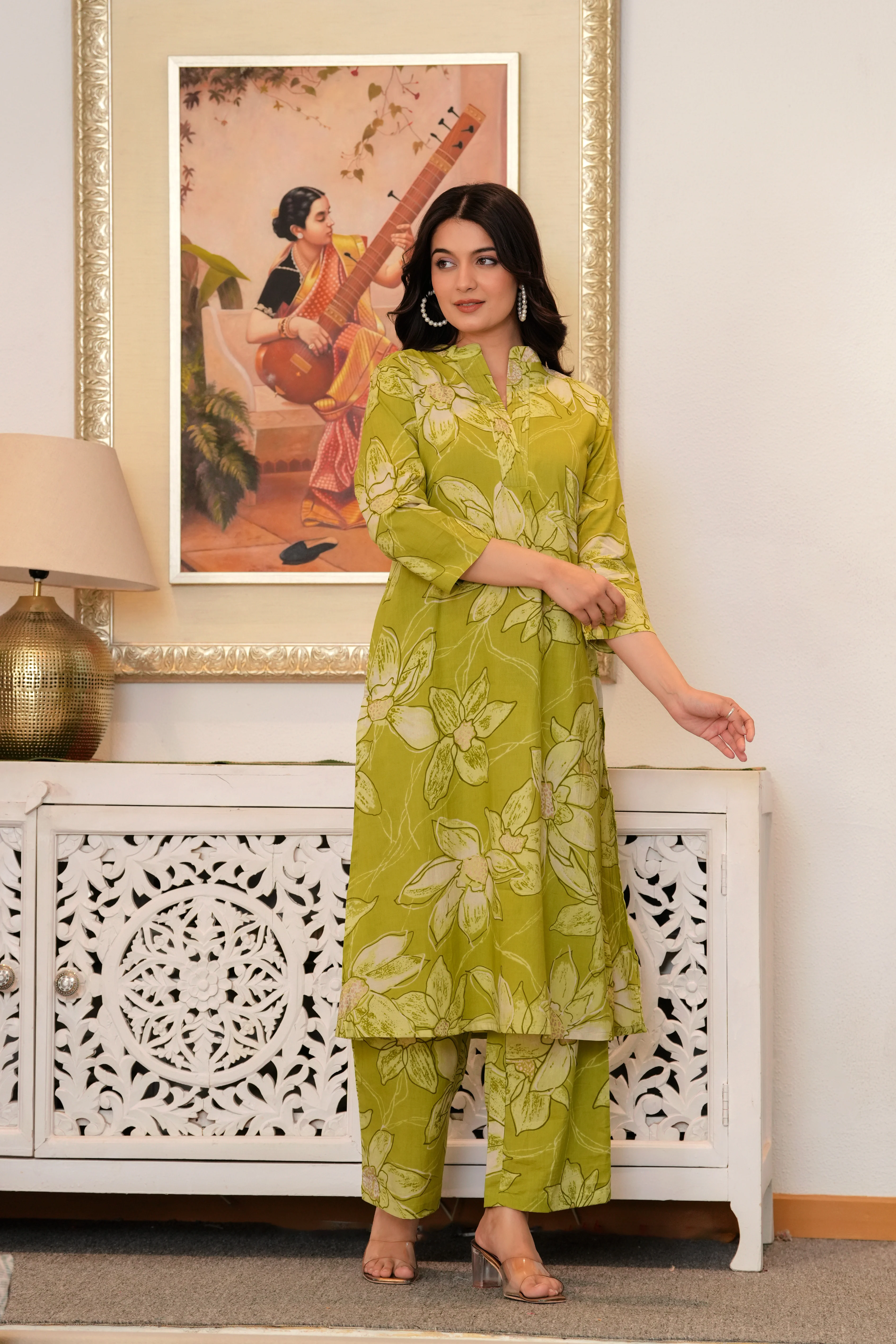 Maurya Shamrock Cotton Kurta Pant Set - Image 8