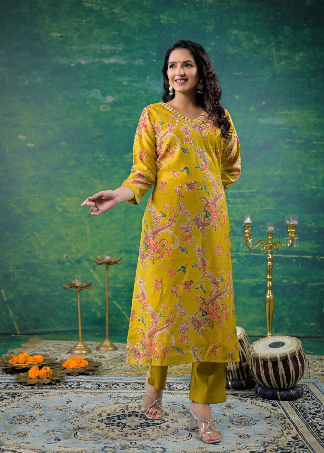 Shanti Sunrise Printed Work Suit Set - Image 2