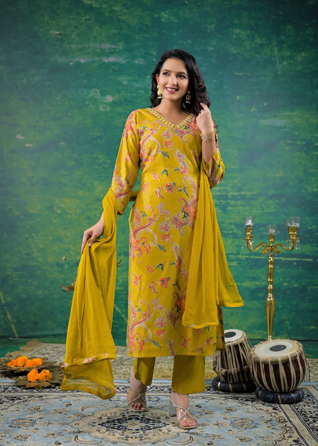 Shanti Sunrise Printed Work Suit Set - Image 5