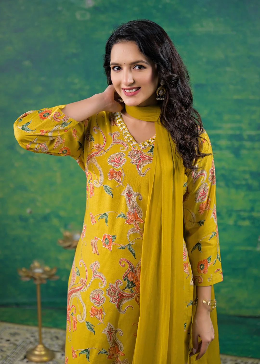Shanti Sunrise Printed Work Suit Set - Image 6