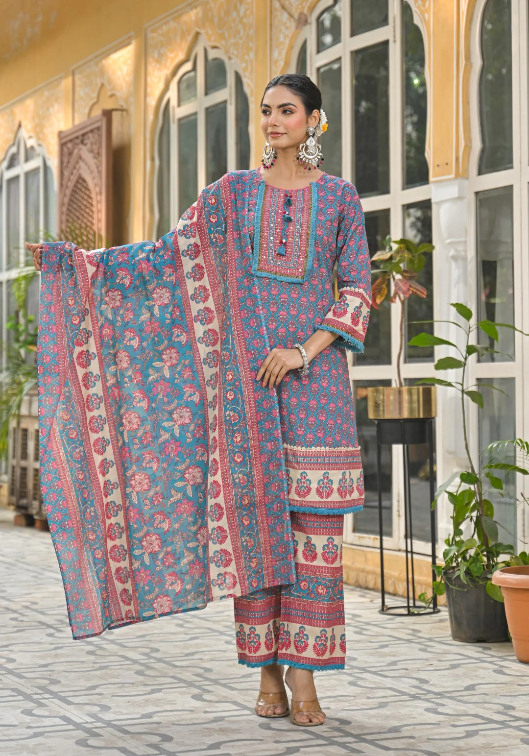 Bodhi Prussian Pure Cotton Suit Set - Image 4