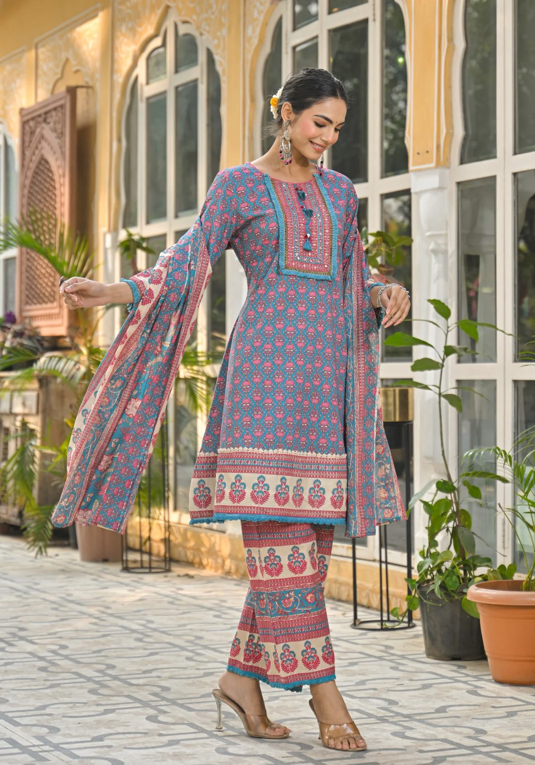 Bodhi Prussian Pure Cotton Suit Set - Image 6