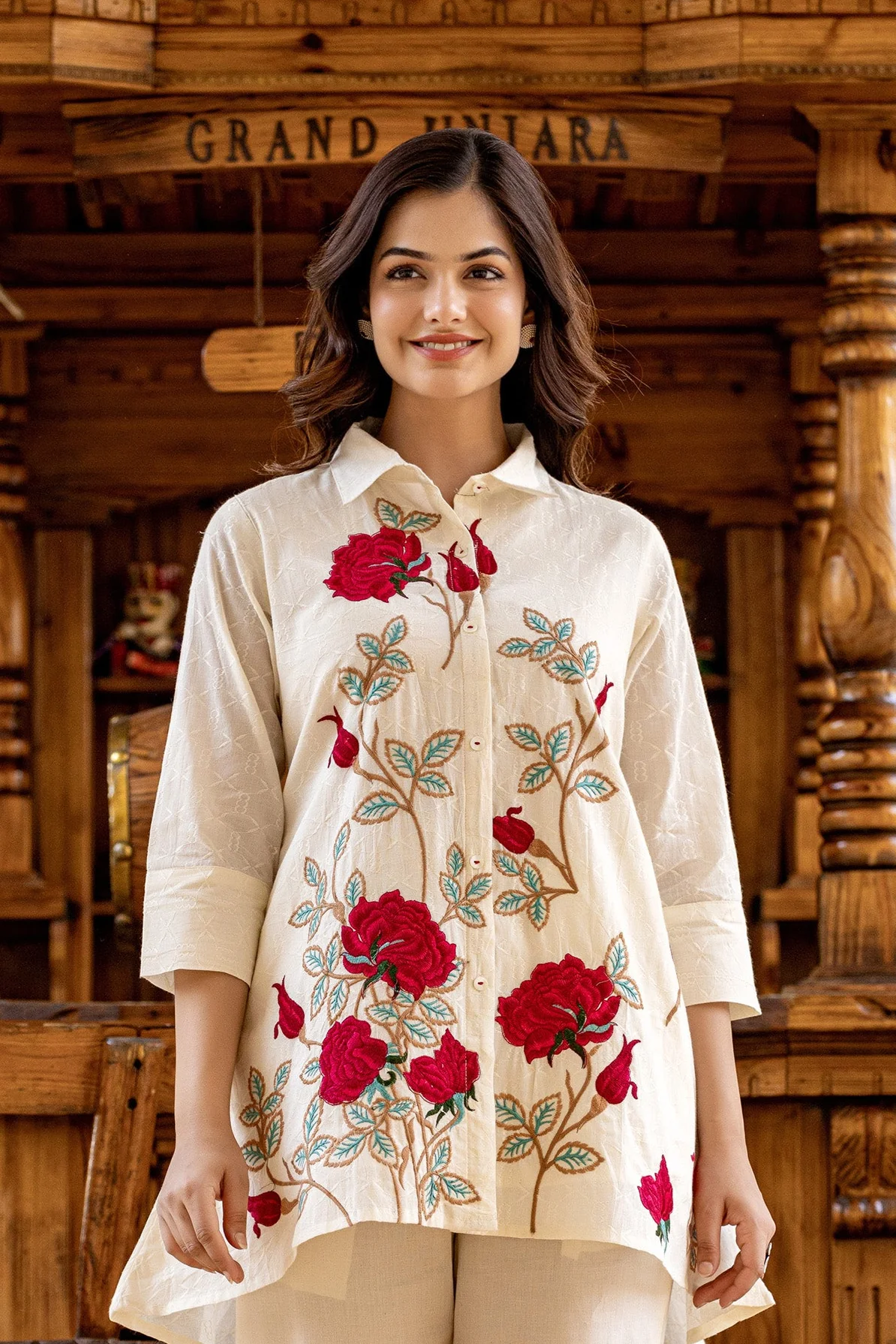 SNEHA ANGEL EMBROIDERED COTTON CO-ORD SET - Image 2