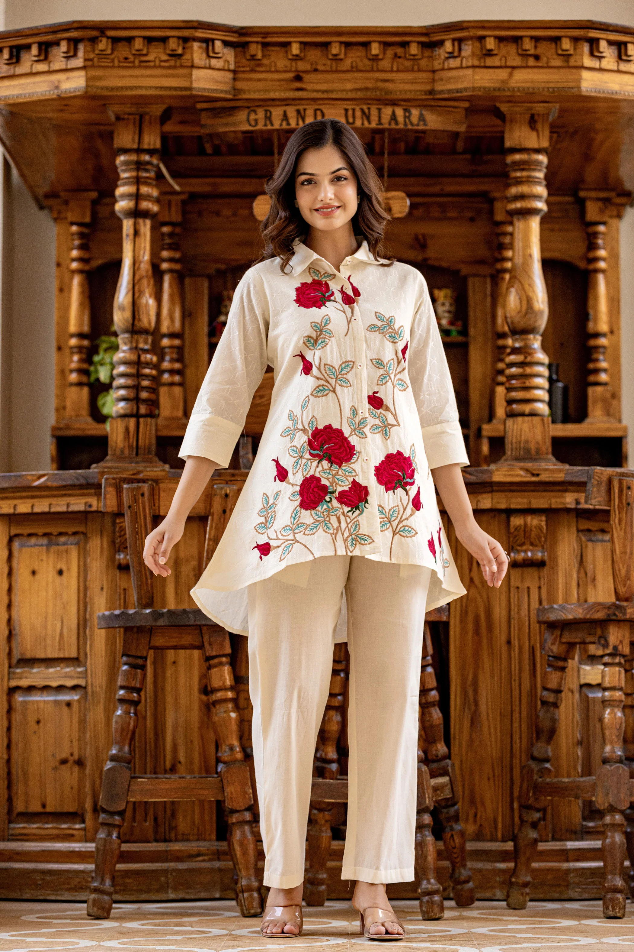 SNEHA ANGEL EMBROIDERED COTTON CO-ORD SET - Image 5