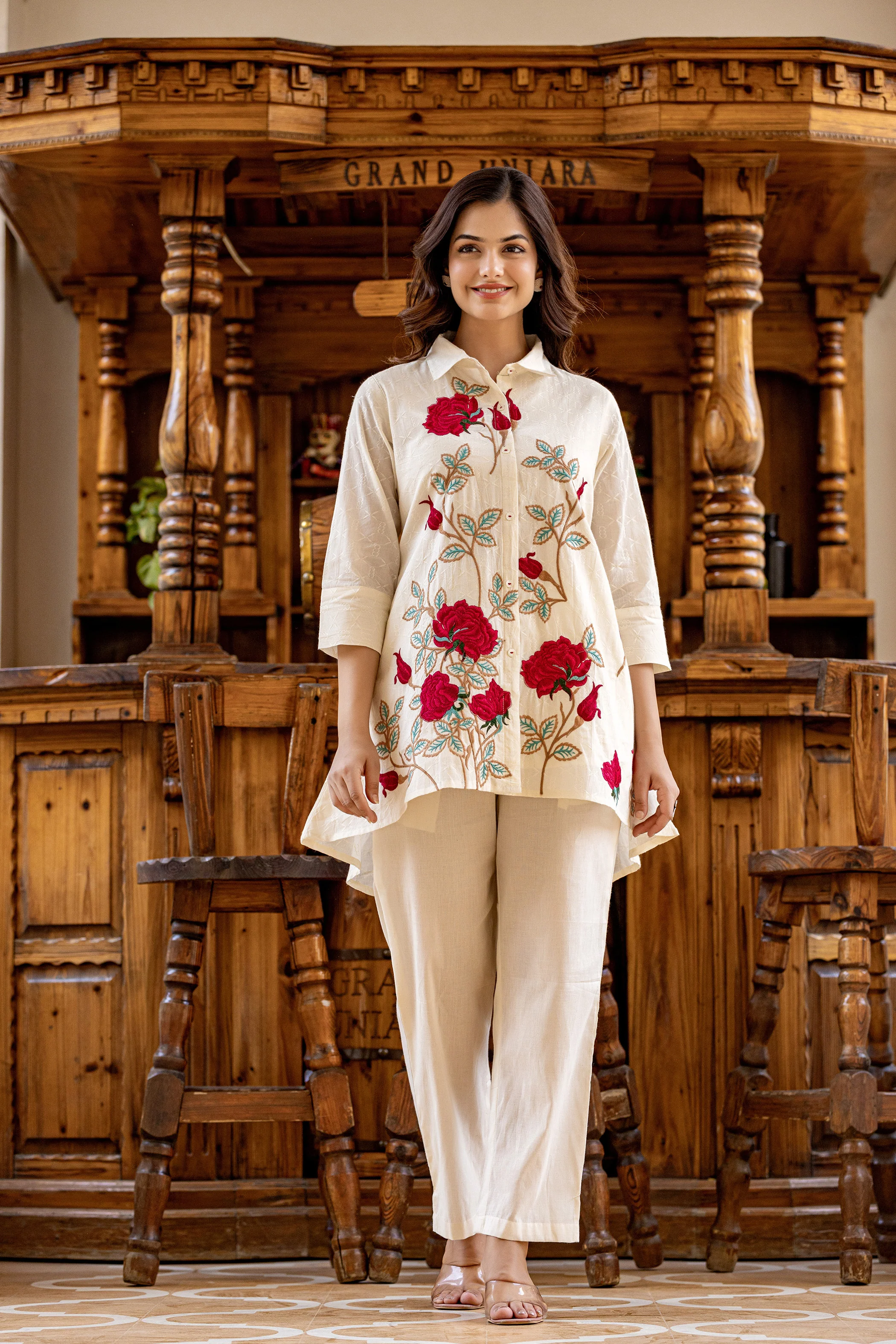 SNEHA ANGEL EMBROIDERED COTTON CO-ORD SET - Image 6