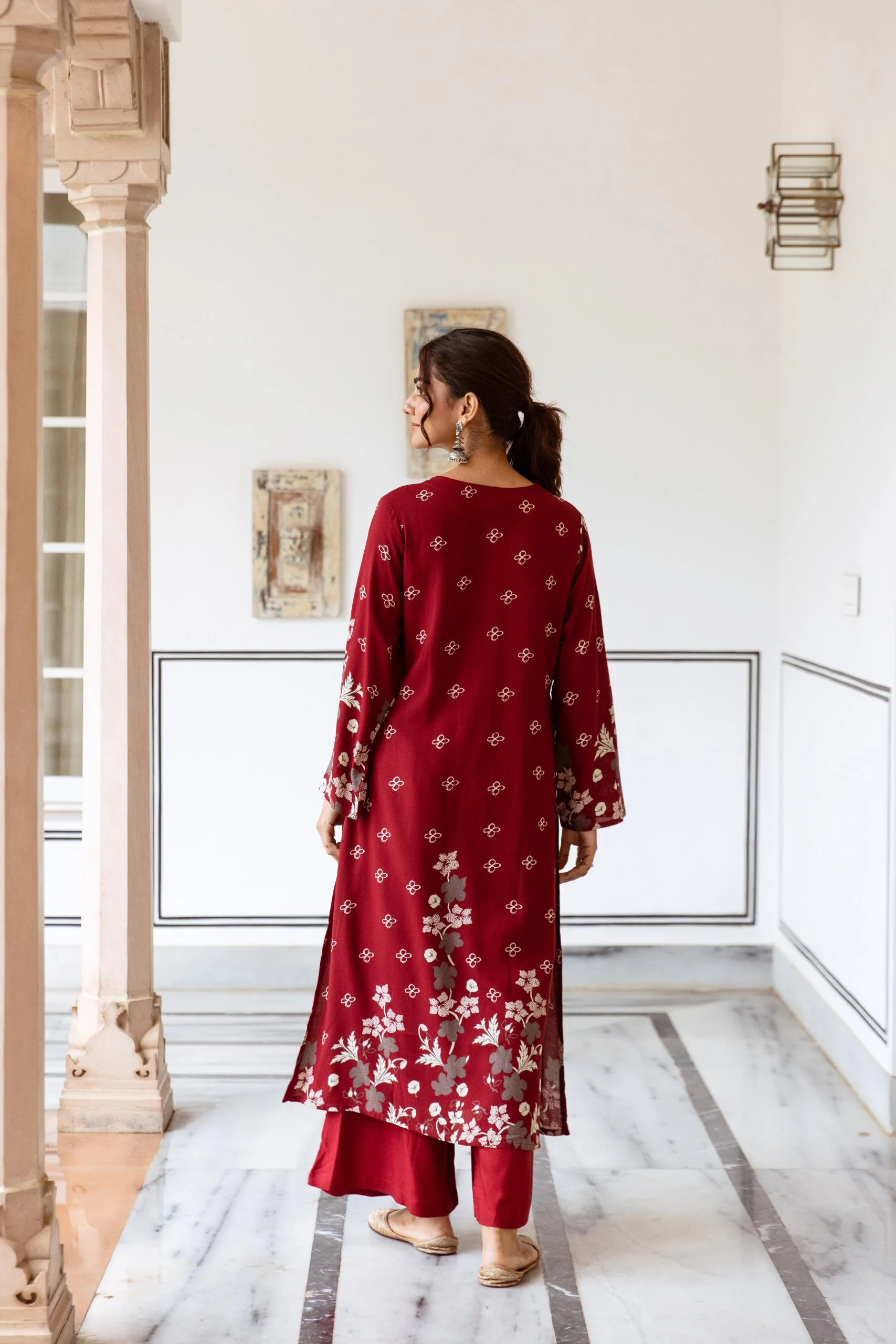 Shimoni cardinal Printed Kurta Pant Set - Image 3