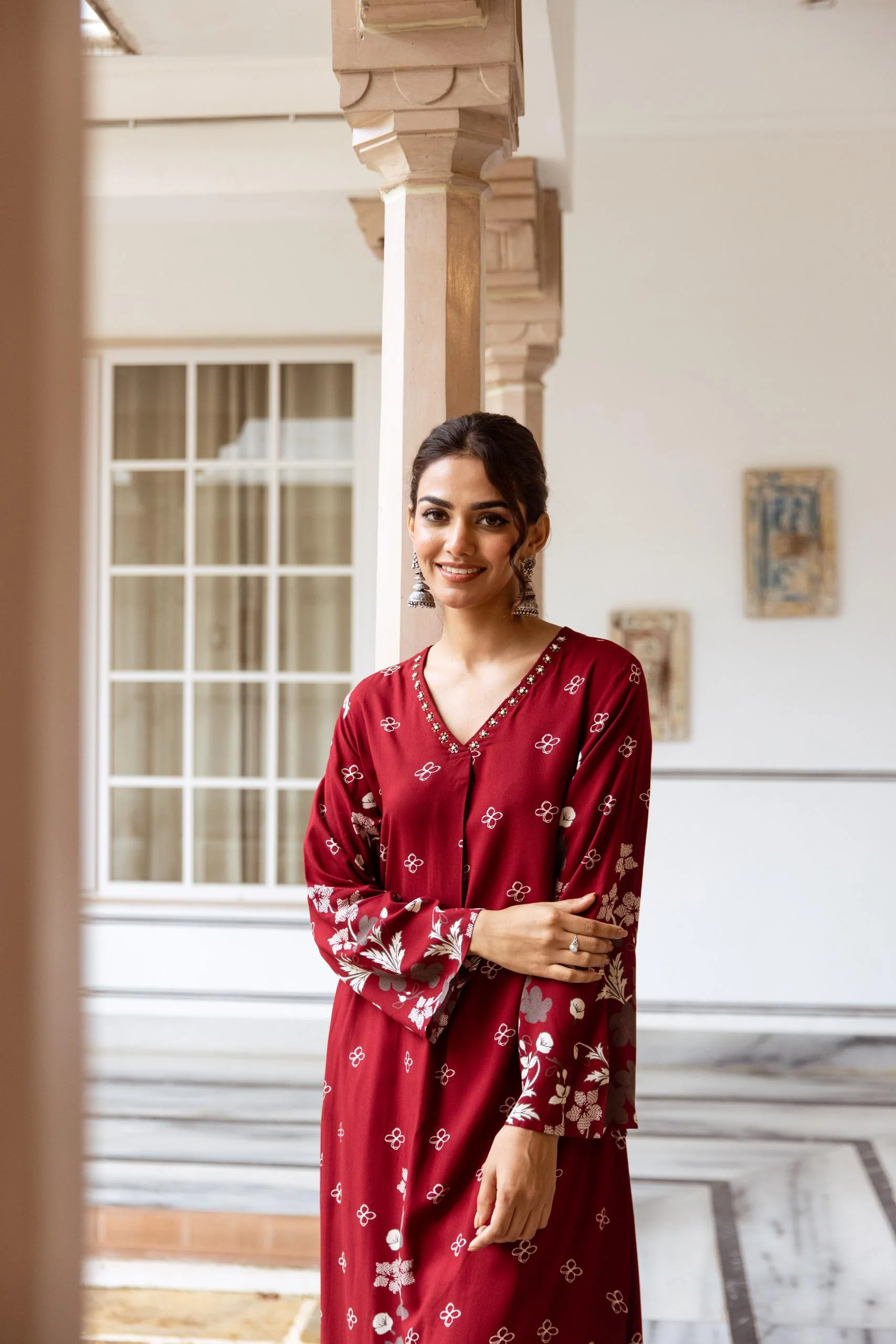 Shimoni cardinal Printed Kurta Pant Set - Image 6