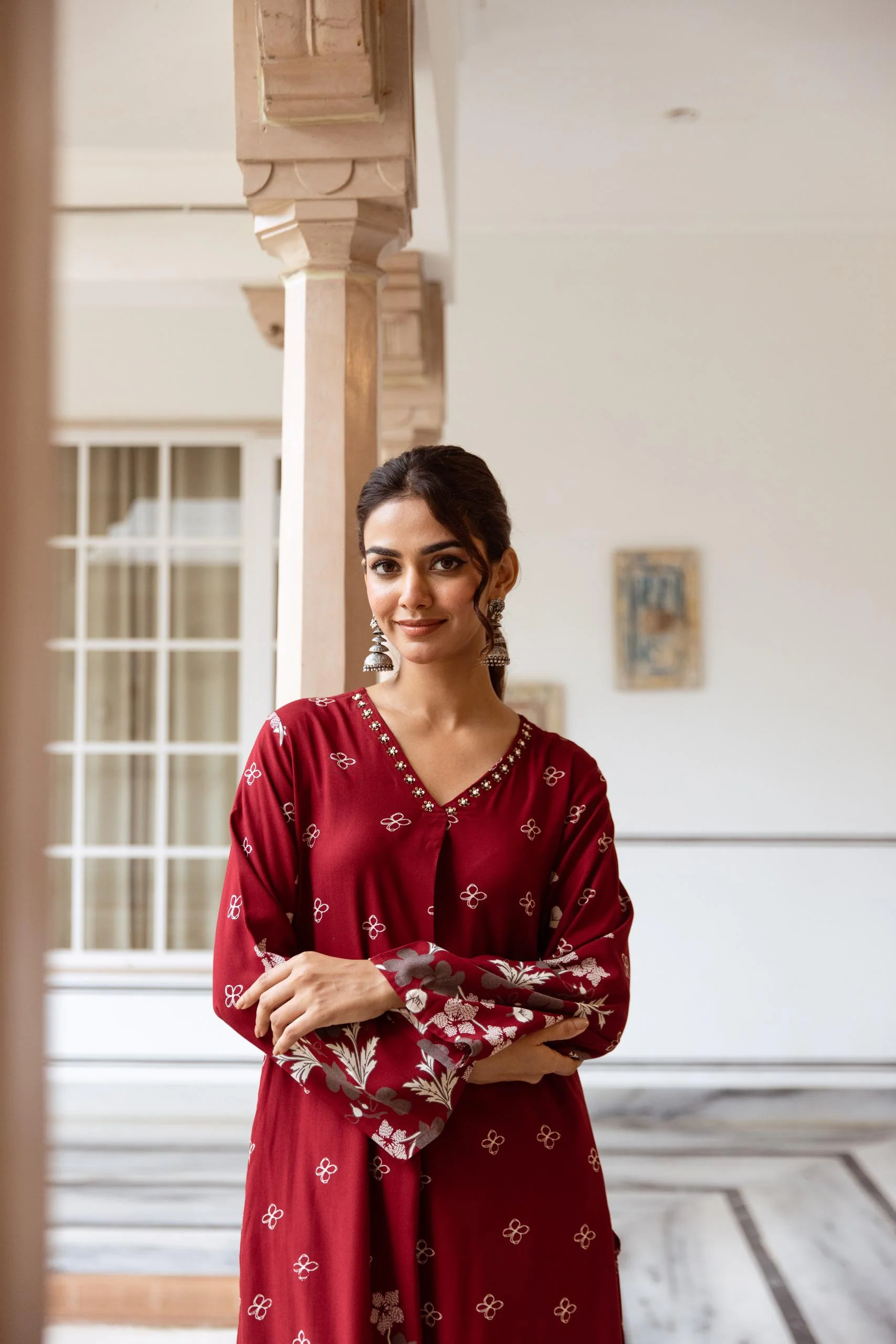 Shimoni cardinal Printed Kurta Pant Set - Image 7
